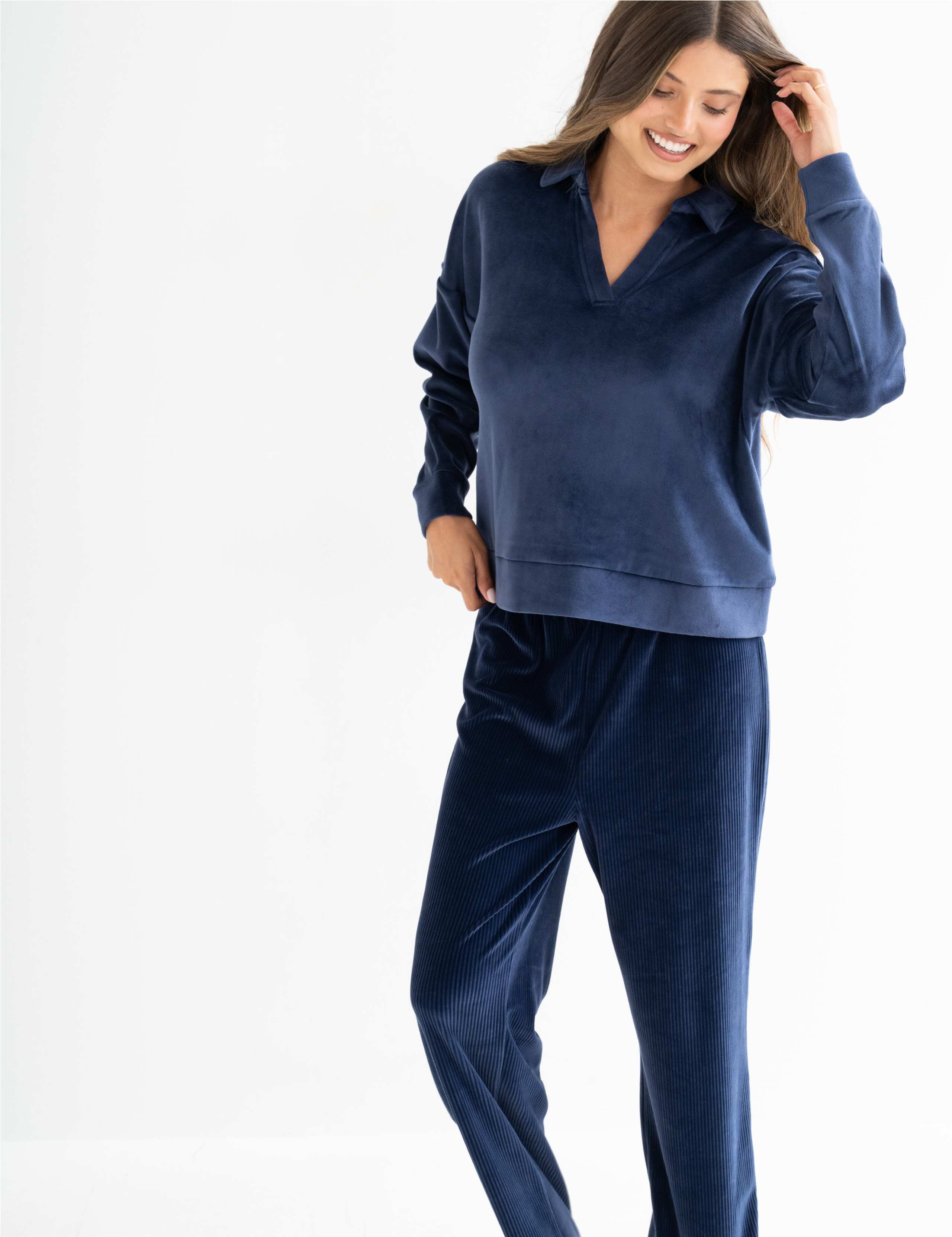 Cosy Fleece Ribbed Leg Pyjama Set 6 of 7