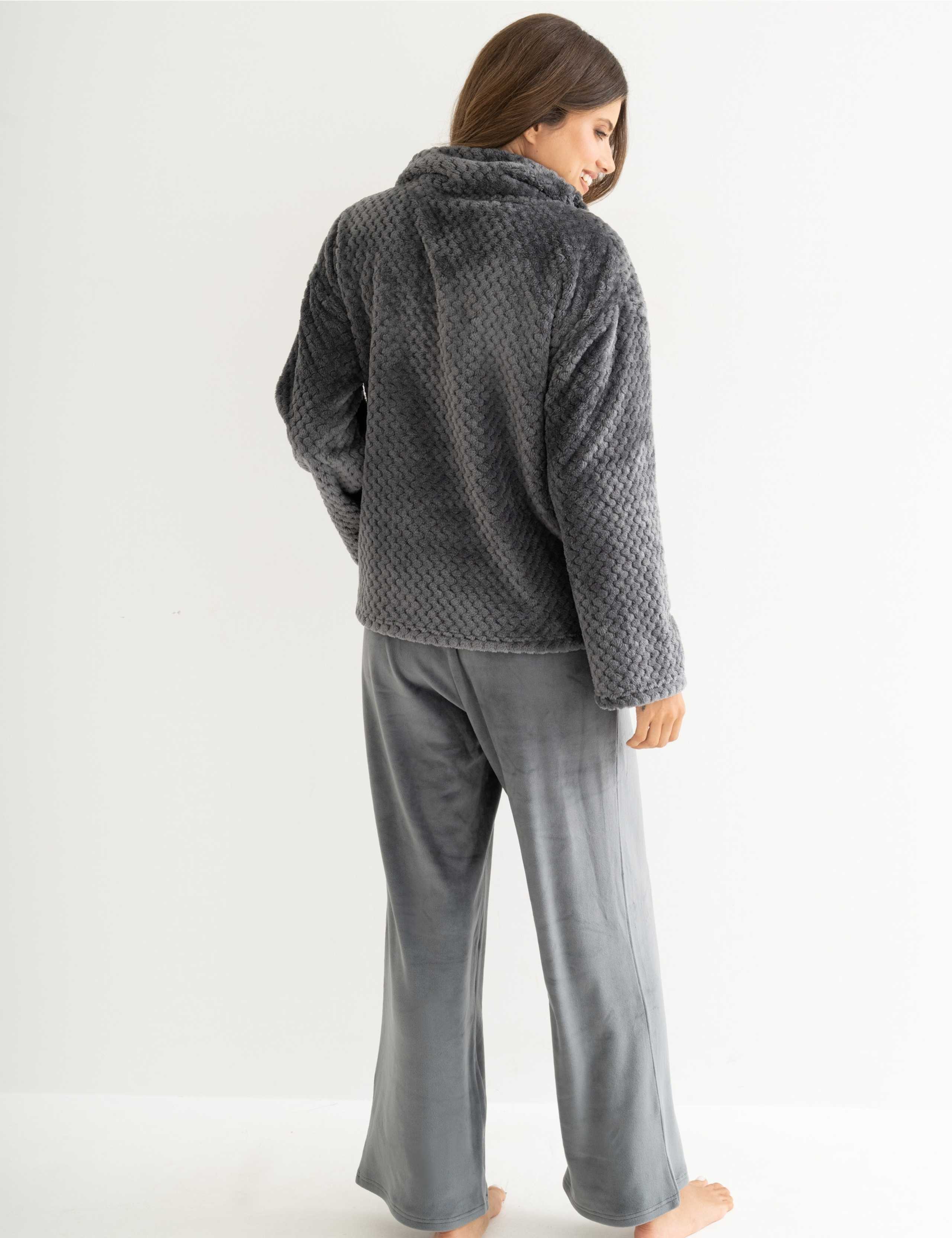Cosy Zip Fleece Wide Leg Pyjama Set 5 of 5