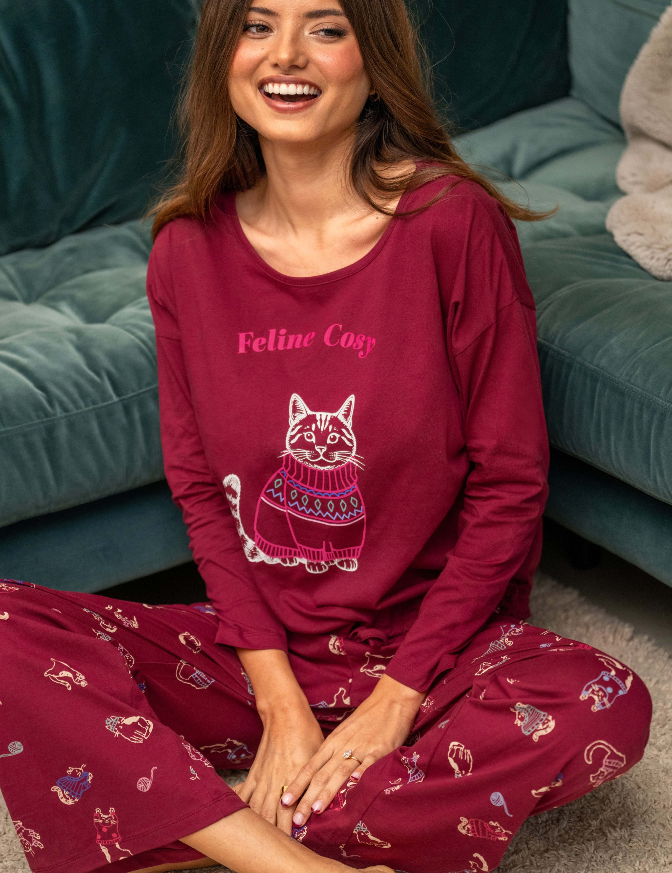 Pure Cotton Wide Leg Dog Pyjama Set 3 of 5