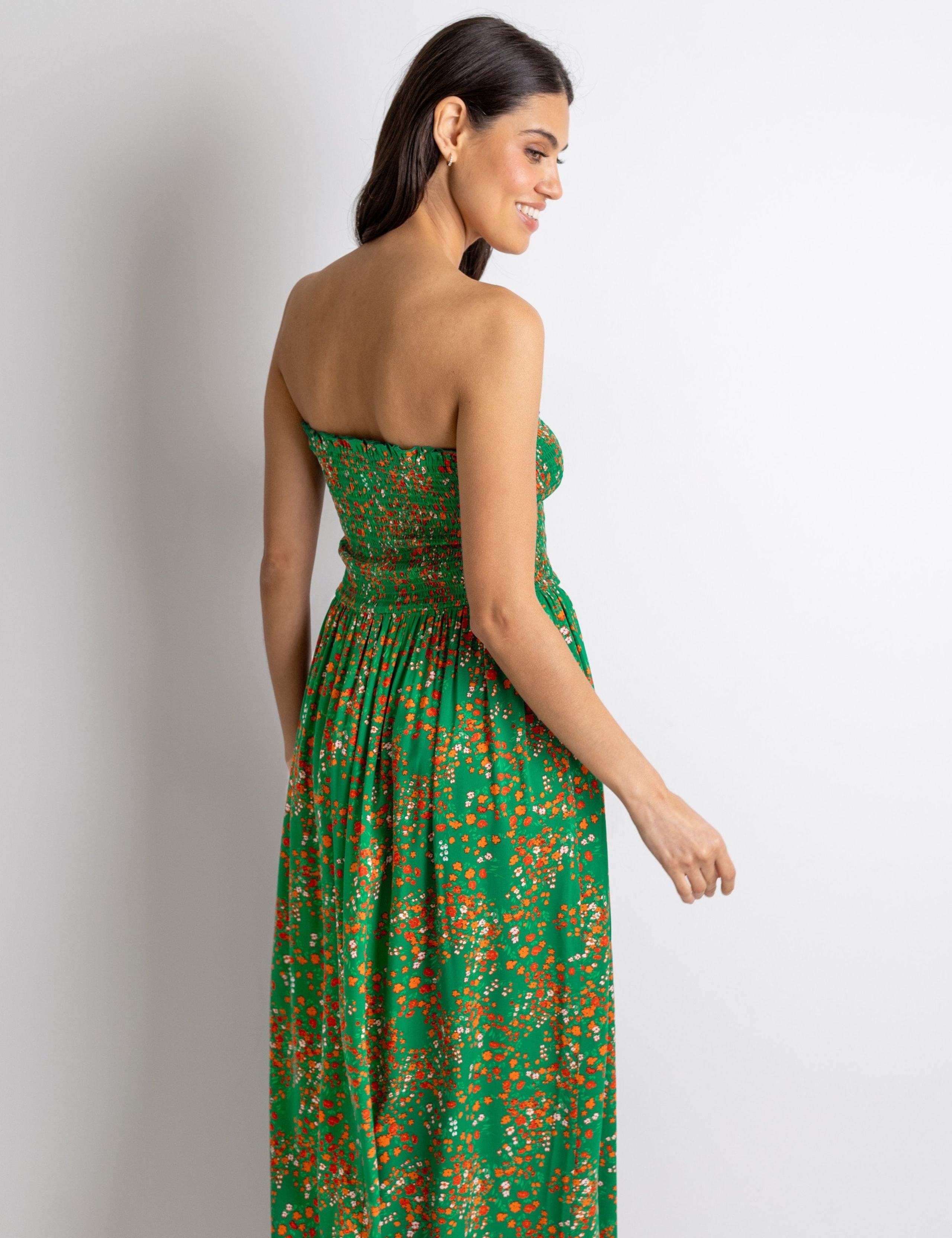 Emma Floral Maxi Shirred Beach Dress 4 of 4