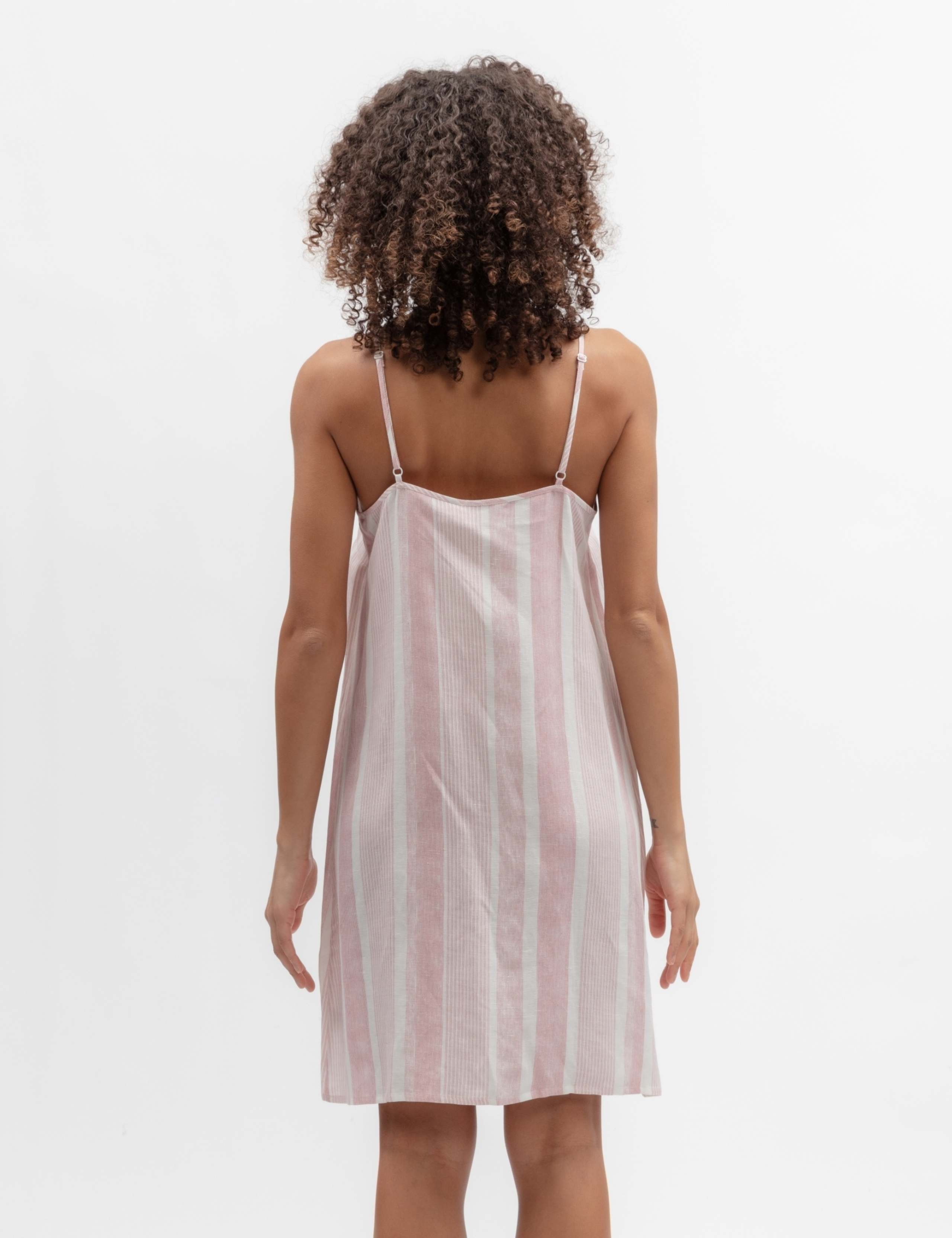 Linen Blend Striped Chemise 3 of 3