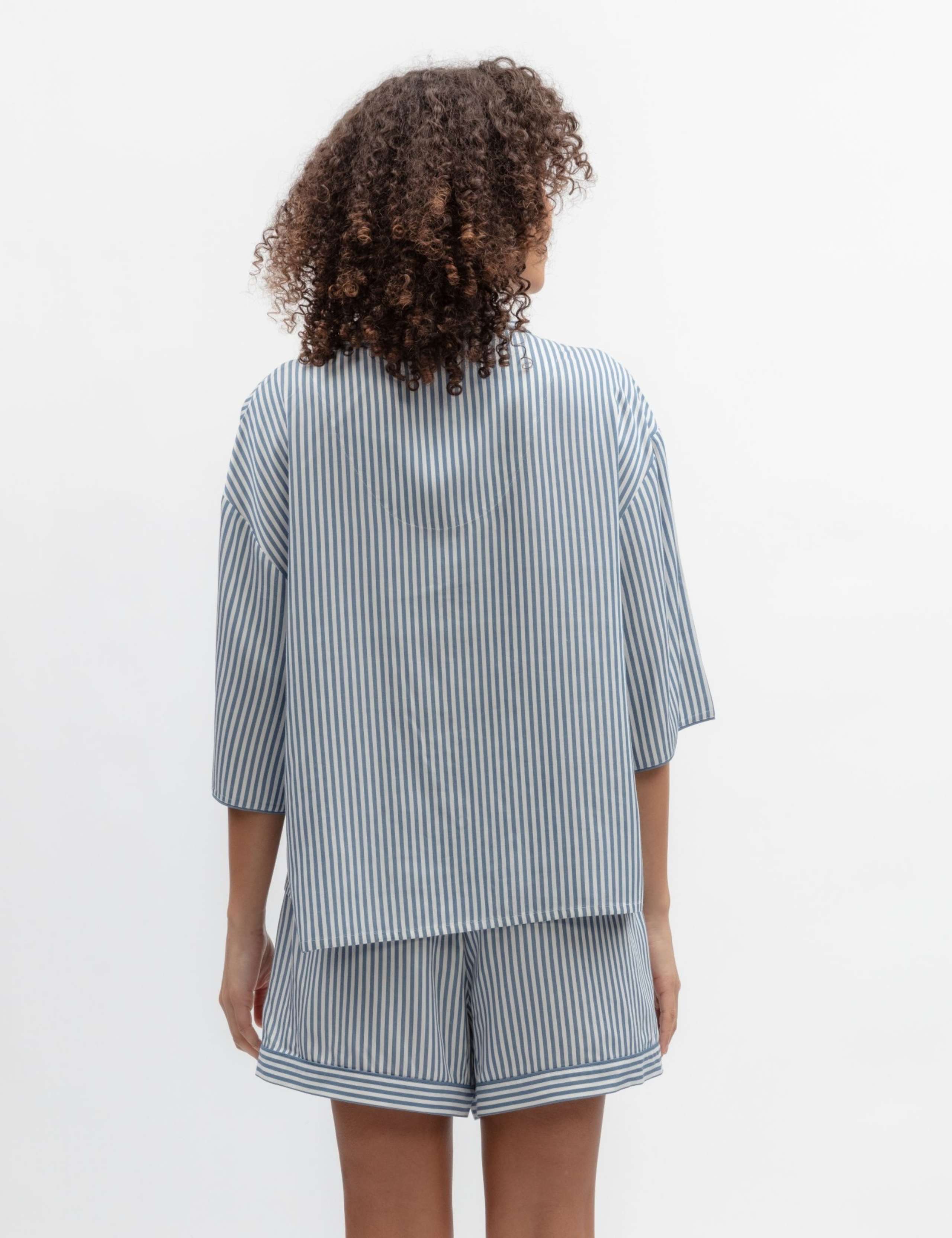 Pure Modal Striped Cuffed Hem Shortie Set 3 of 4