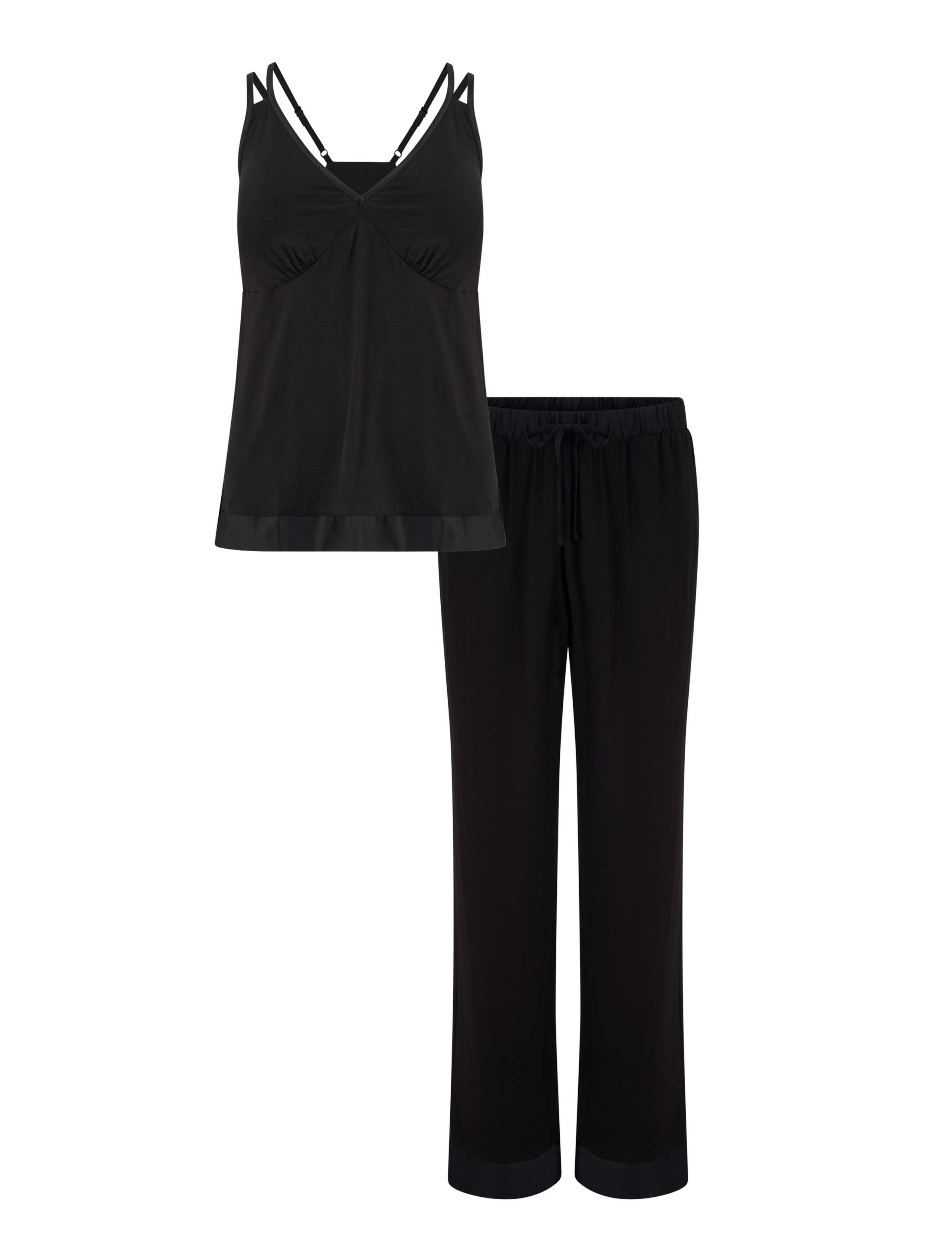 Satin Trim Cami Trouser Pyjama Set 2 of 6
