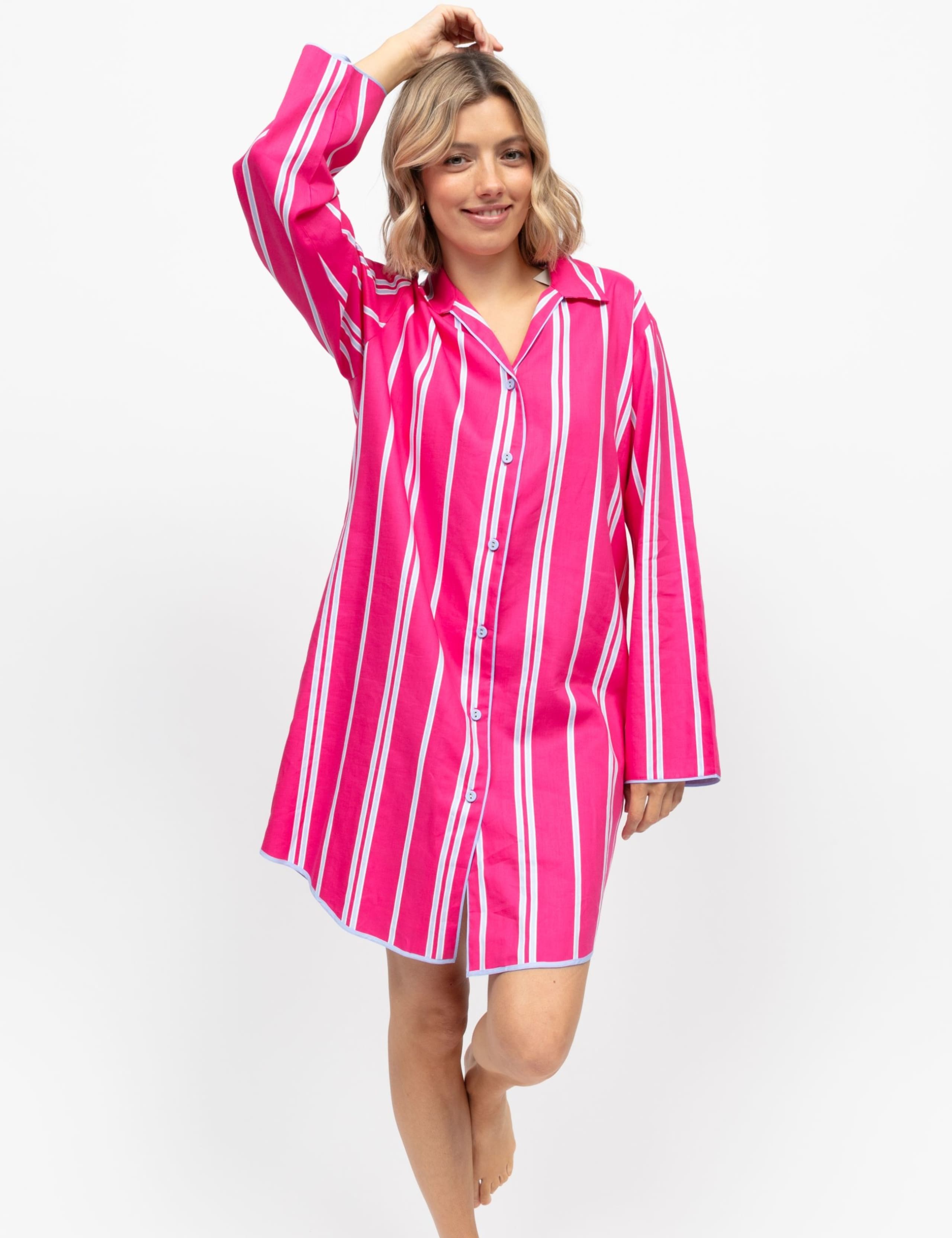 Cotton Modal Striped Nightshirt 3 of 4