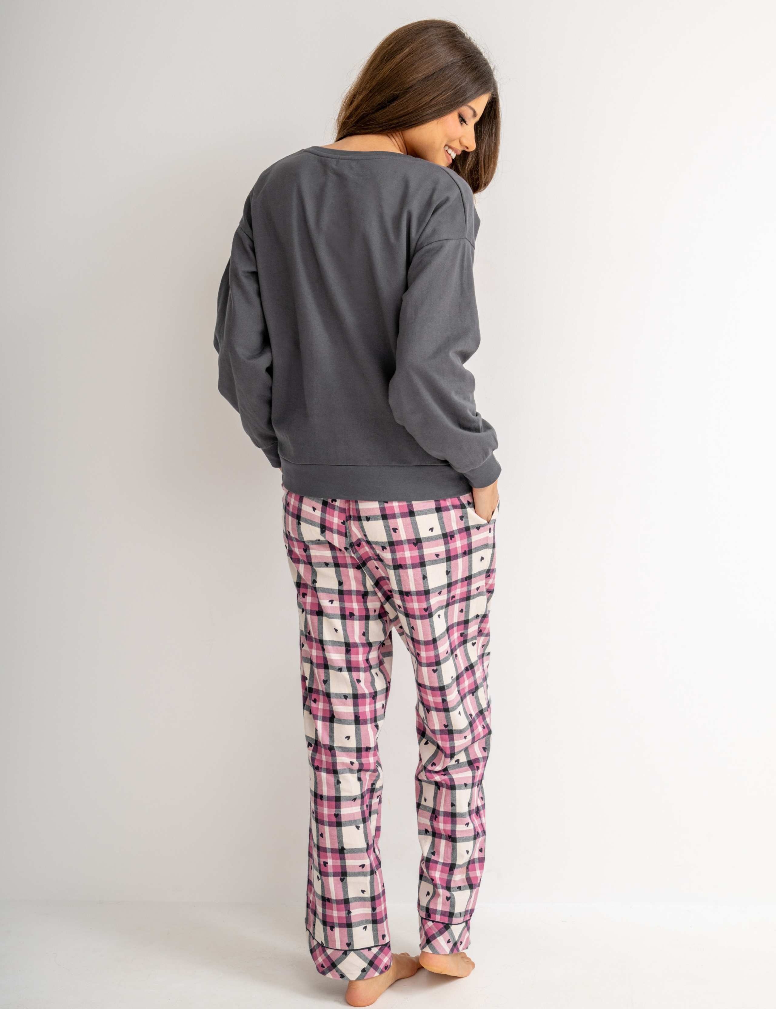 Pure Cotton Heart Check Pyjama Set 6 of 6