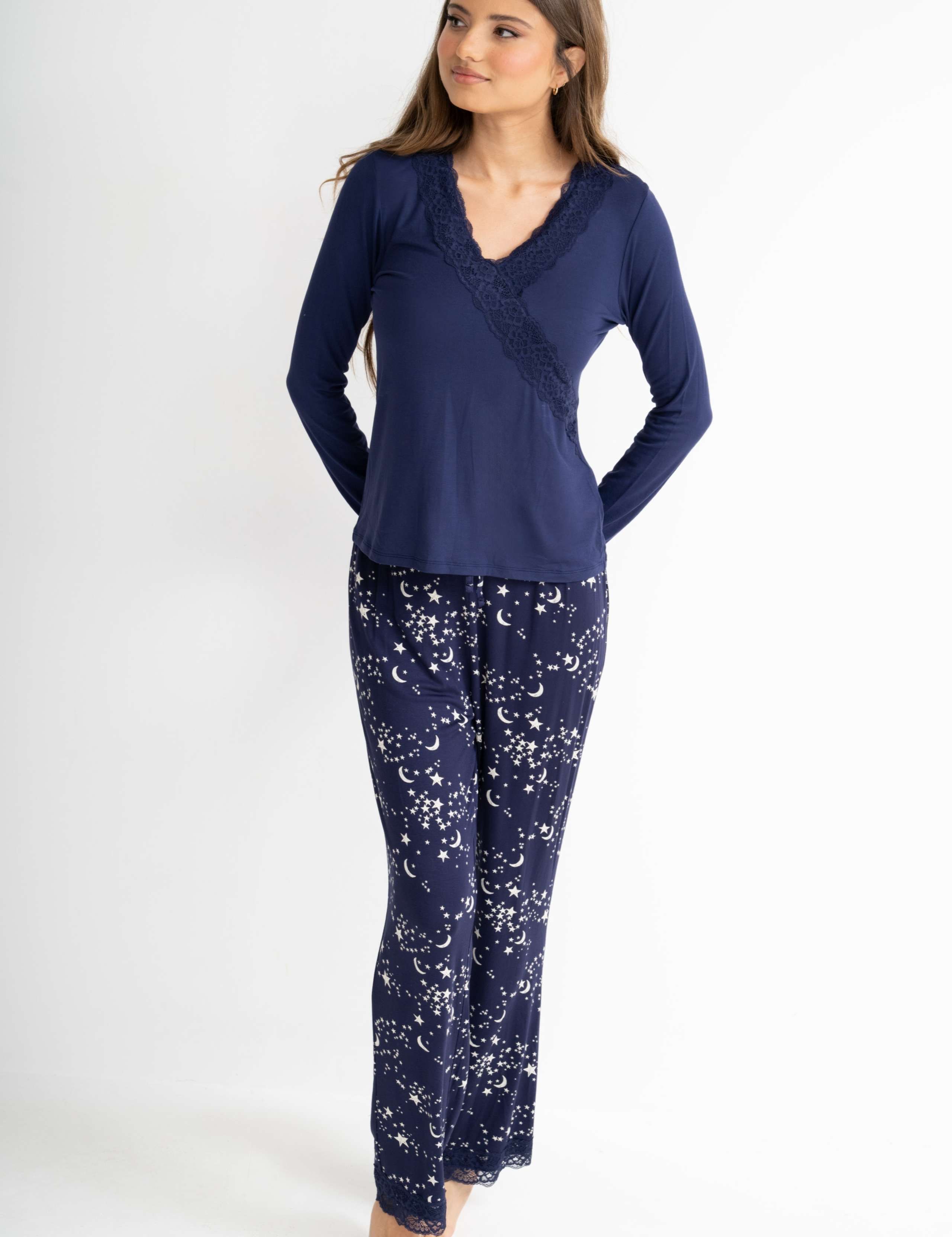 Celestial Print Lace Trim Pyjama Set 8 of 8