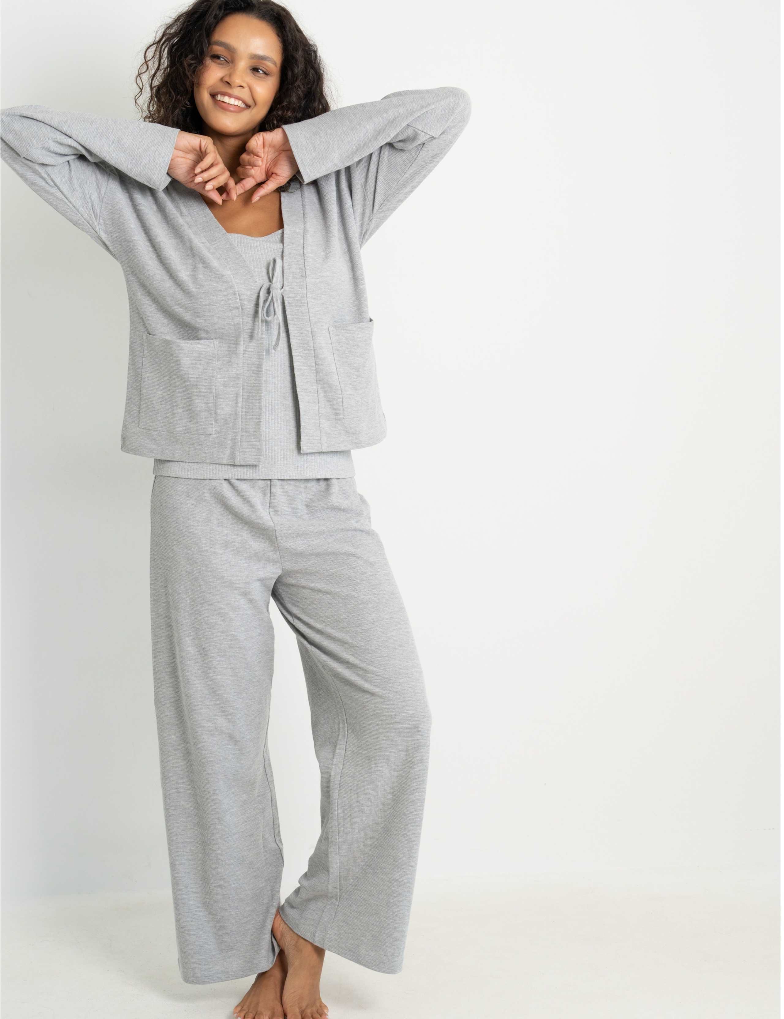 3 Piece Pure Cotton Waffle Pyjama Set 3 of 9