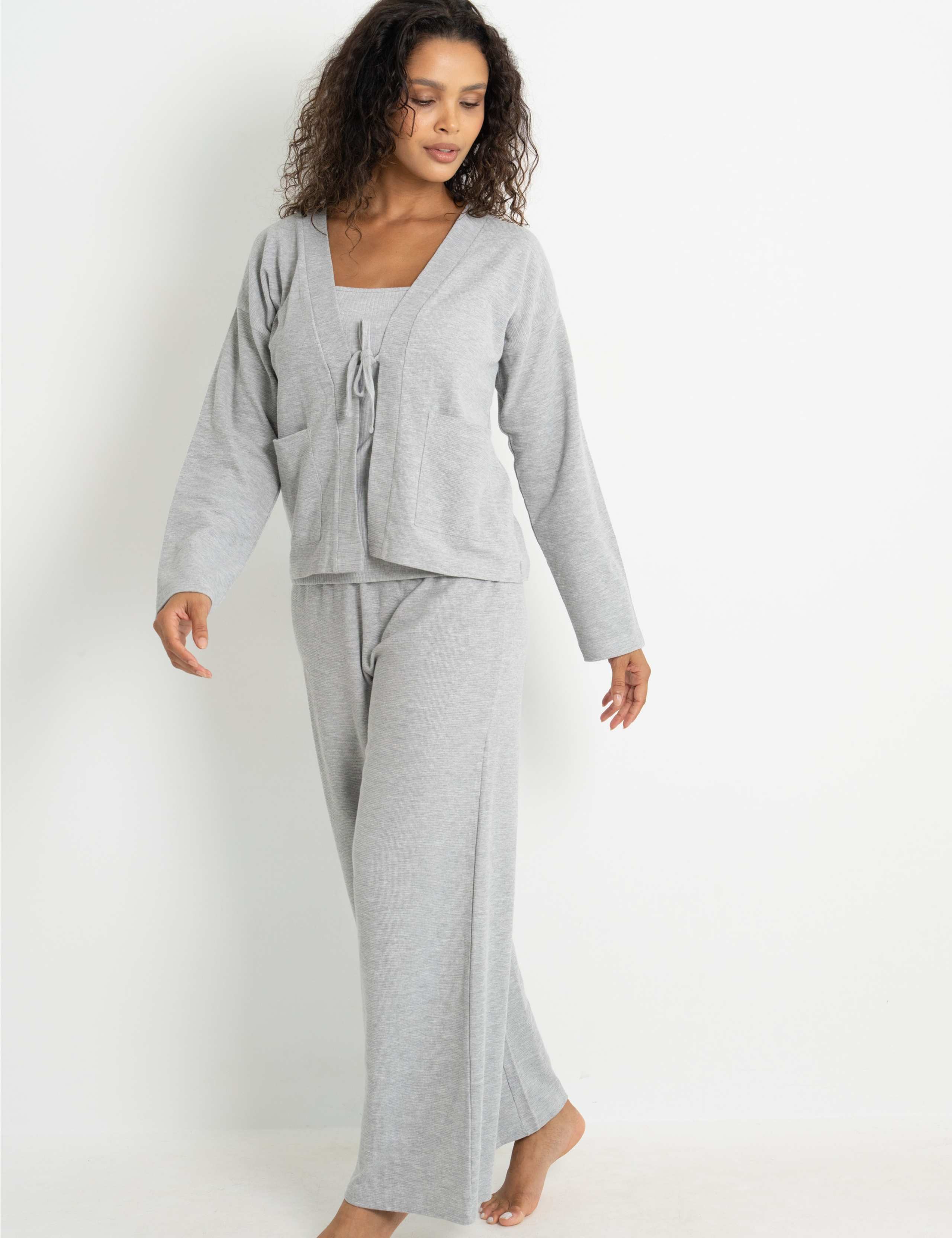 3 Piece Pure Cotton Waffle Pyjama Set 7 of 9