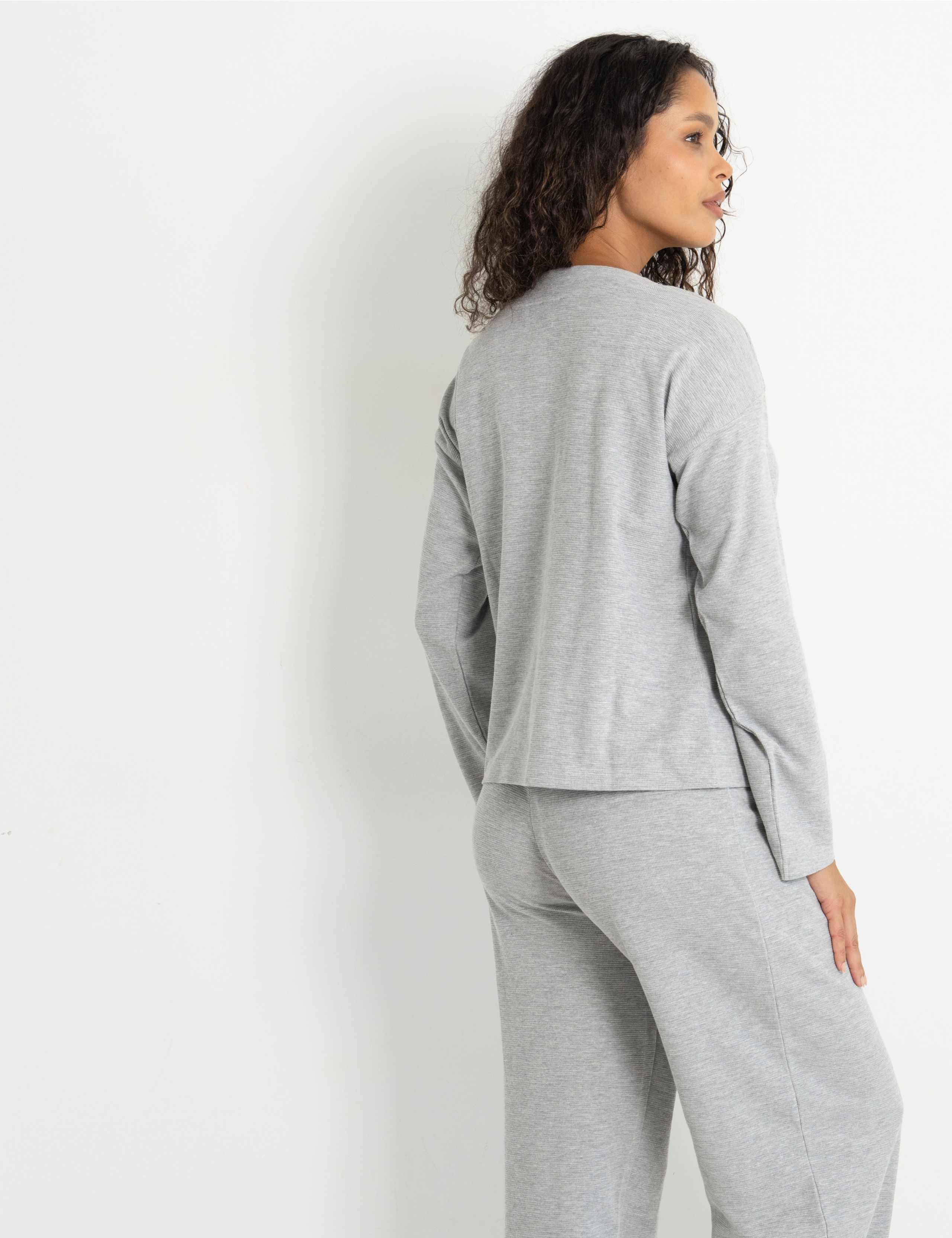 3 Piece Pure Cotton Waffle Pyjama Set 8 of 9