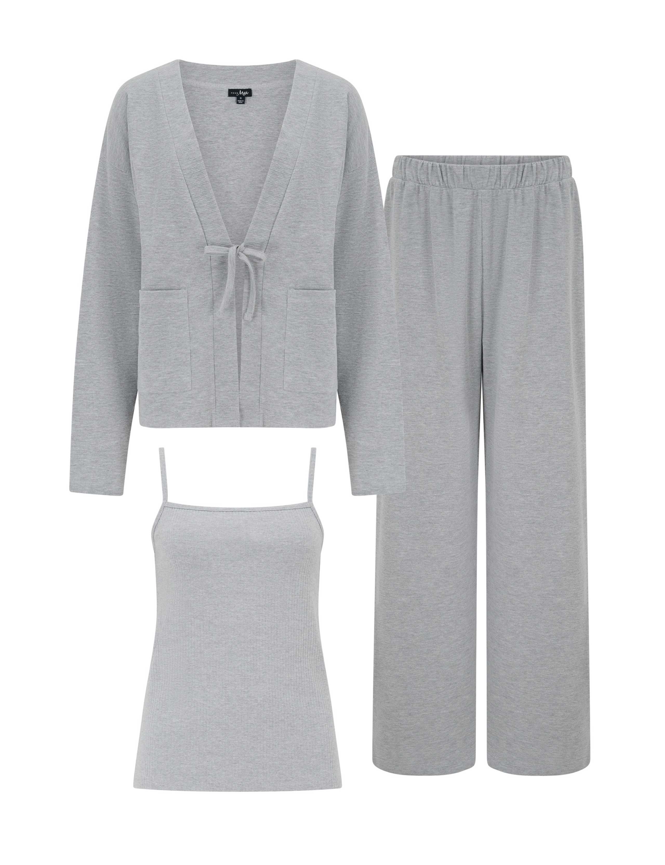 3 Piece Pure Cotton Waffle Pyjama Set 2 of 9