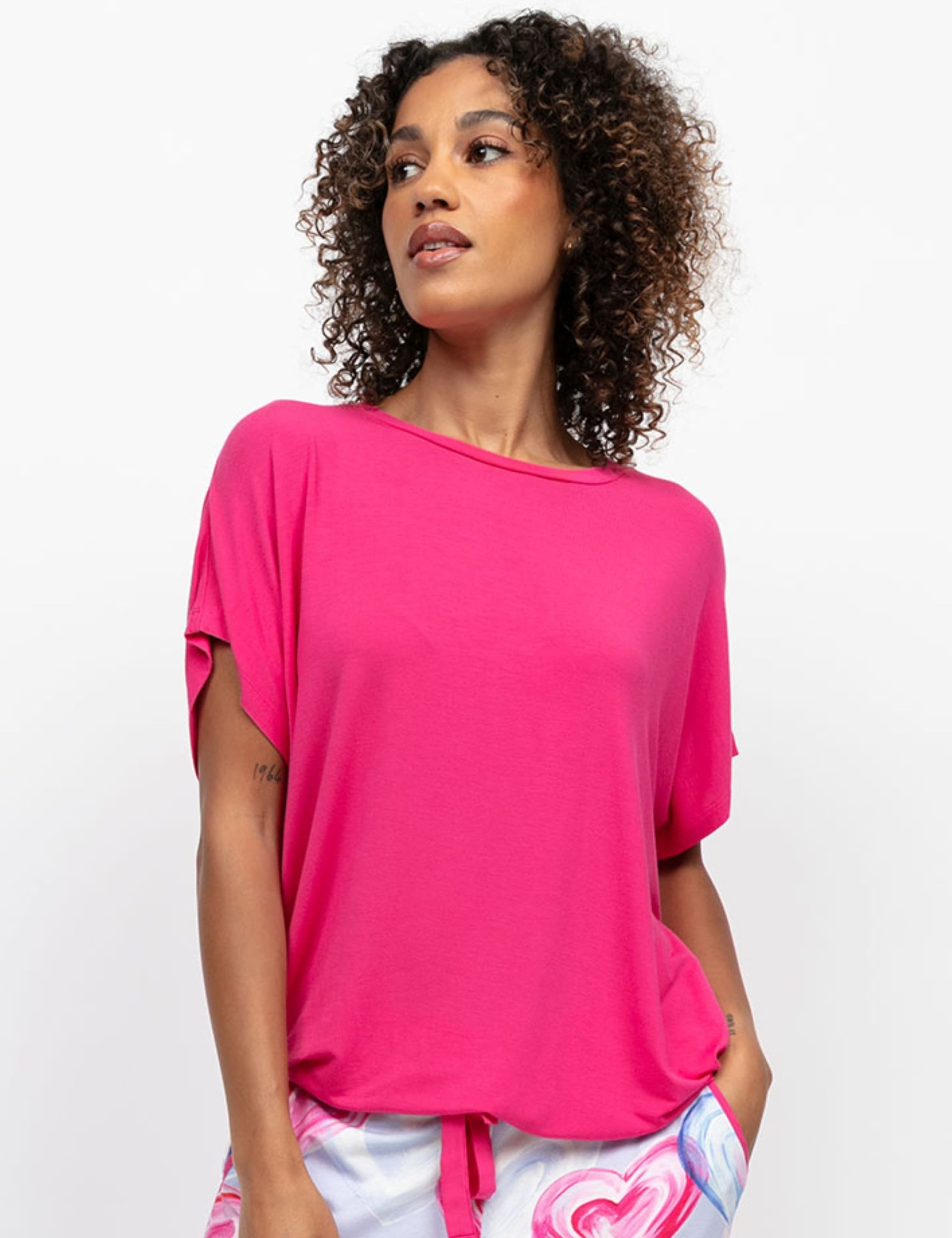 Modal Rich Jersey Cuffed Hem Pyjama Top 1 of 4