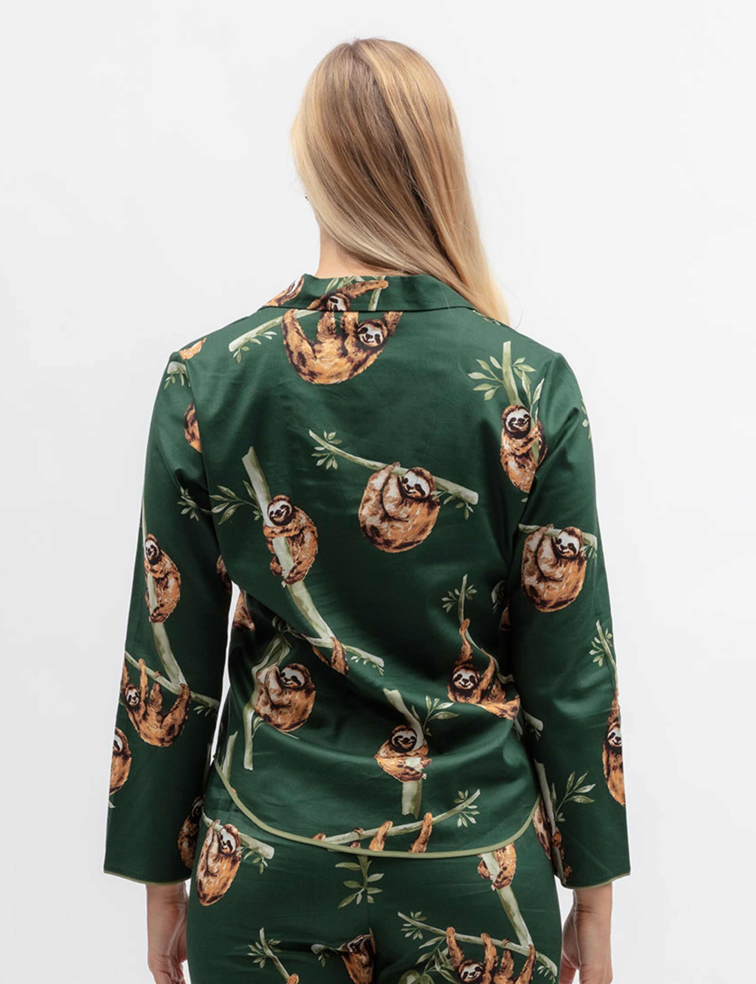 Cotton Modal Sloth Print Pyjama Top 4 of 4