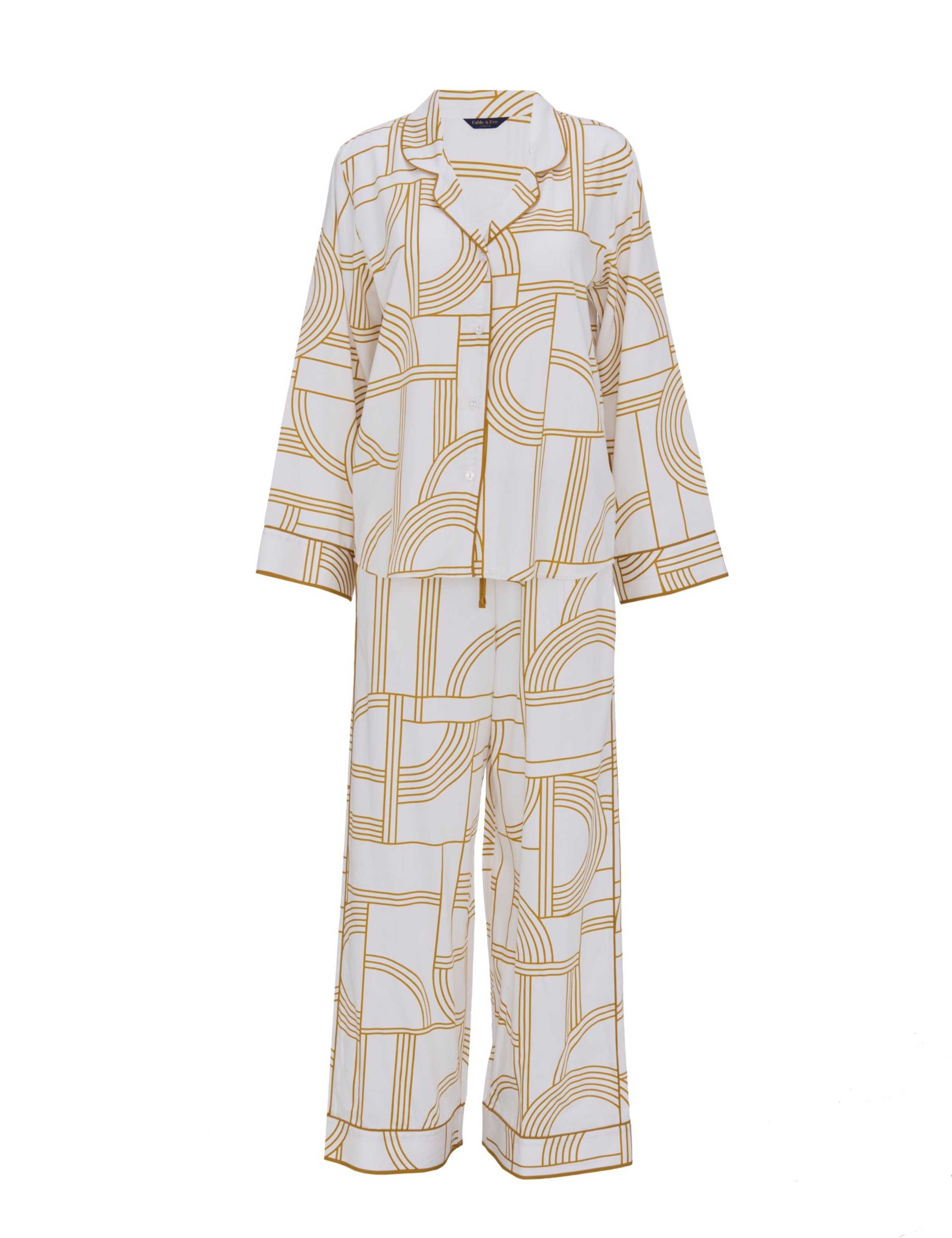 Cotton Modal Geometric Wide Leg Pyjama Set 2 of 4
