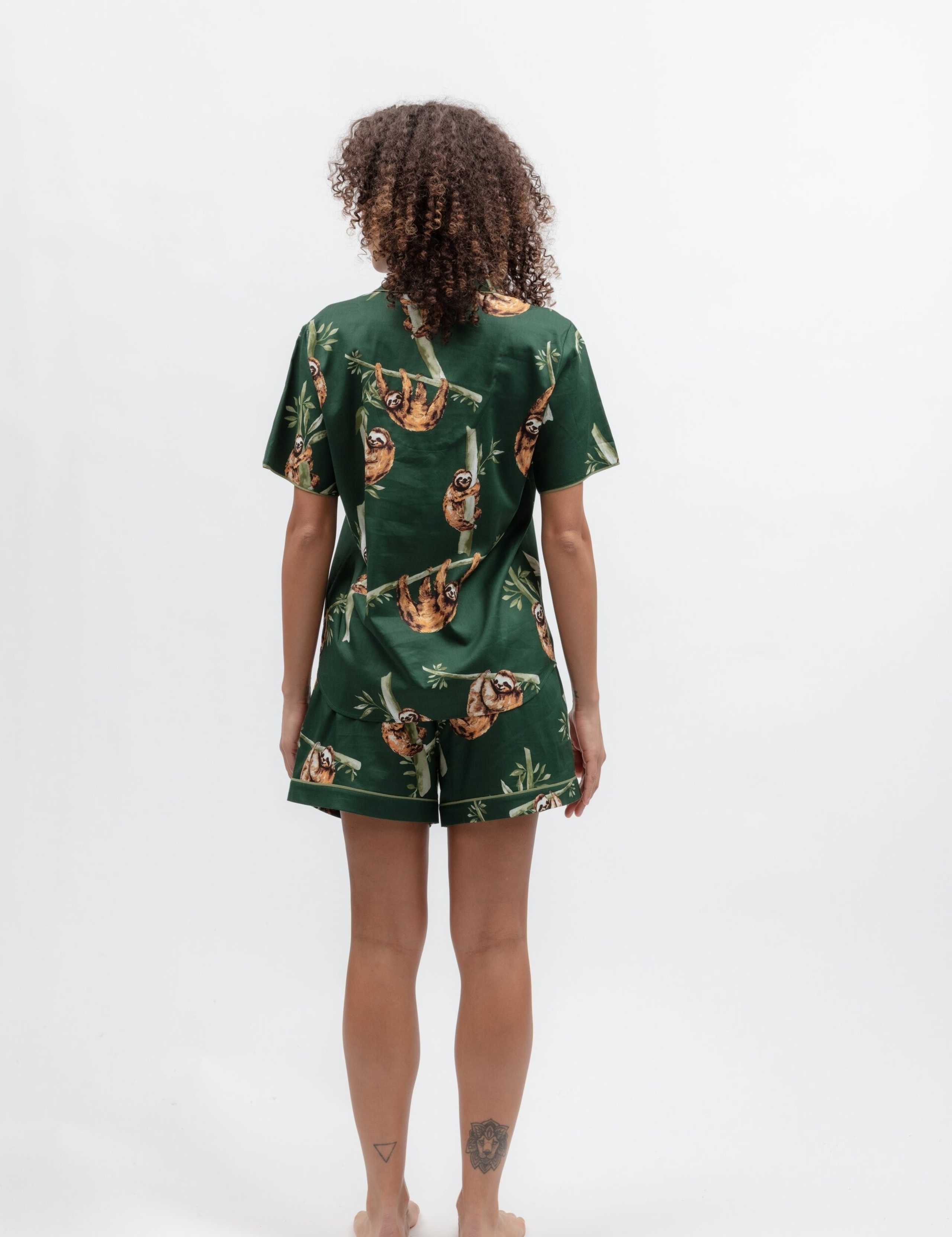 Cotton Modal Sloth Print Shortie Set 3 of 3
