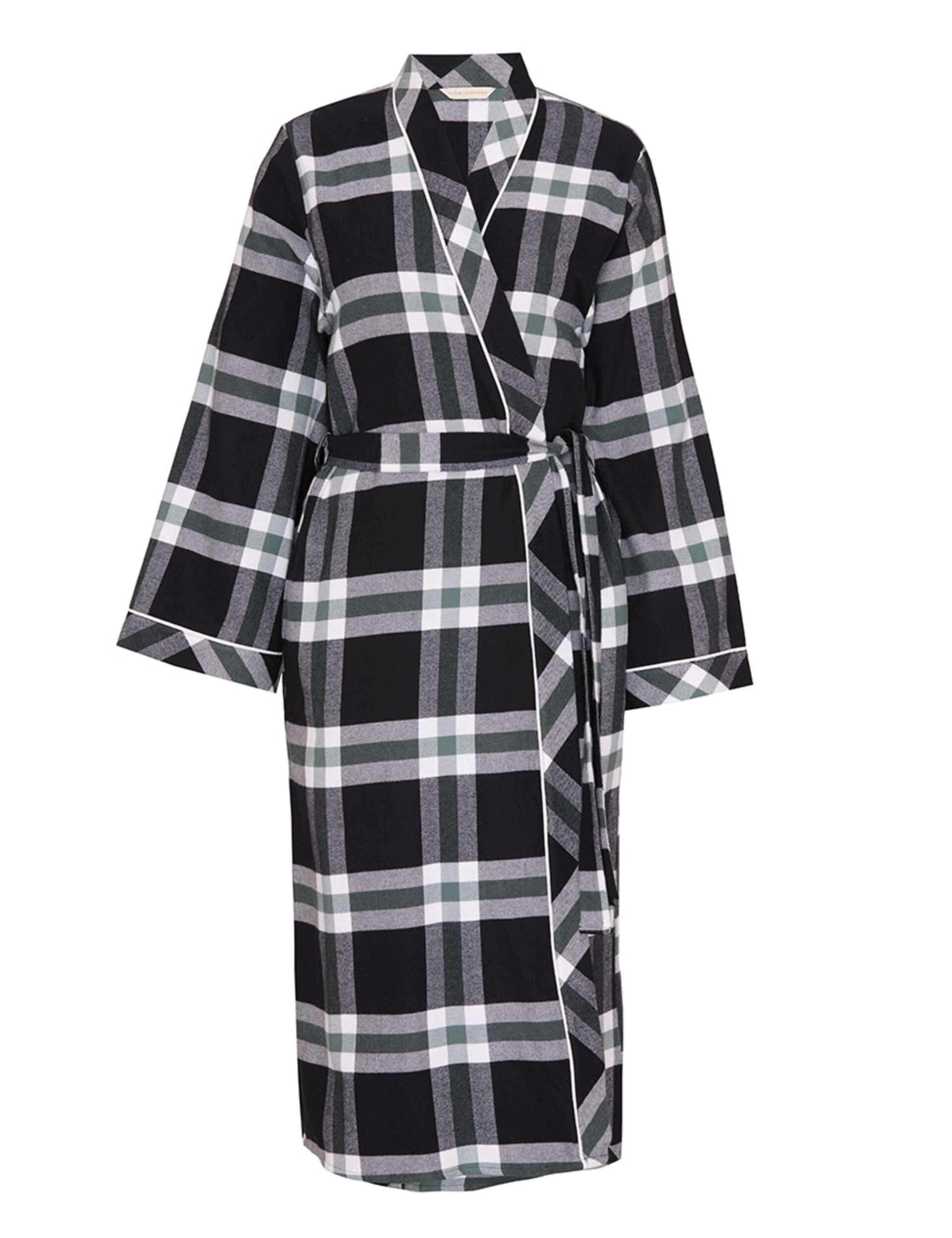 Pure Cotton Checked Dressing Gown 2 of 3