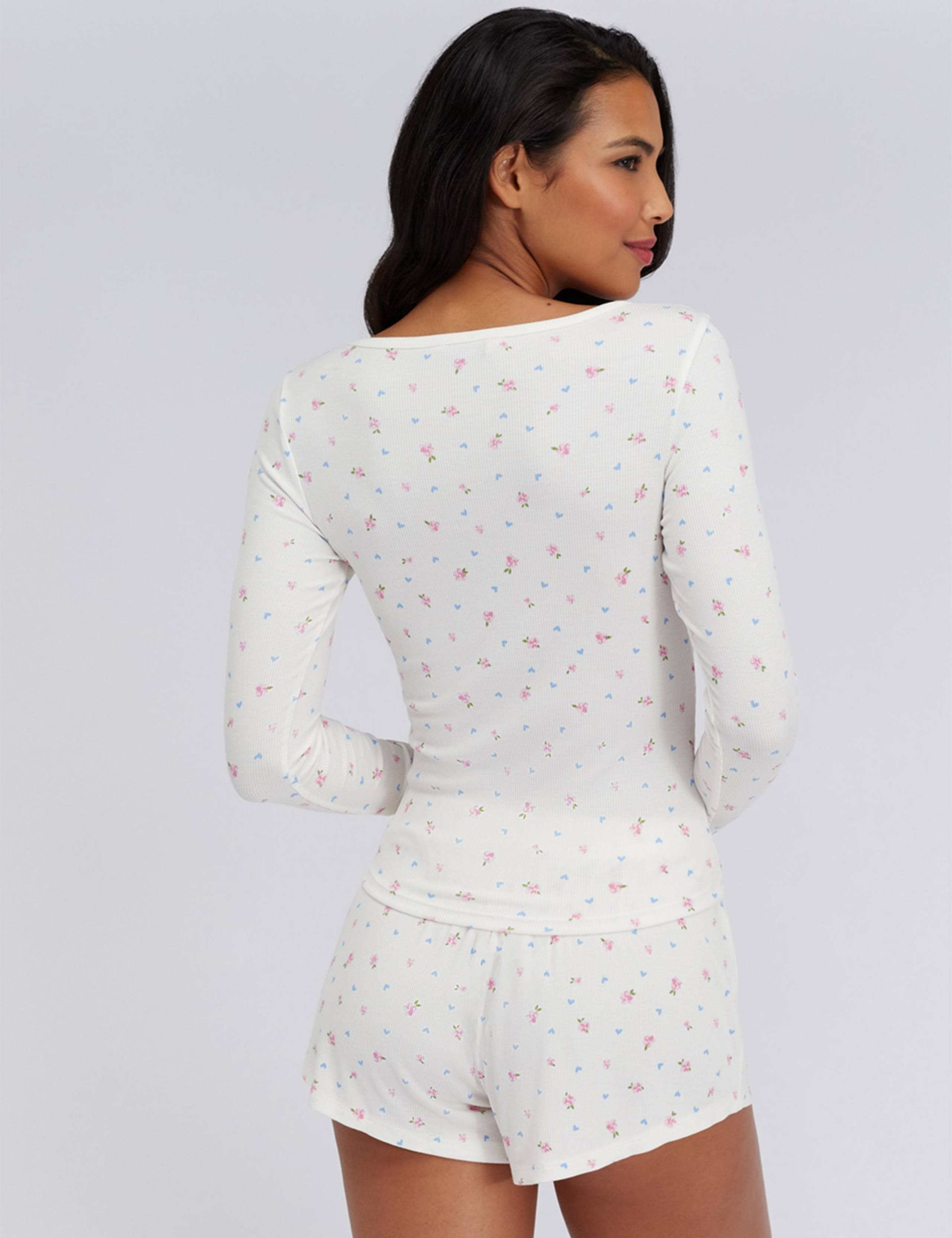 Modal Rich Heart & Floral Pyjamas in a Bag 4 of 5