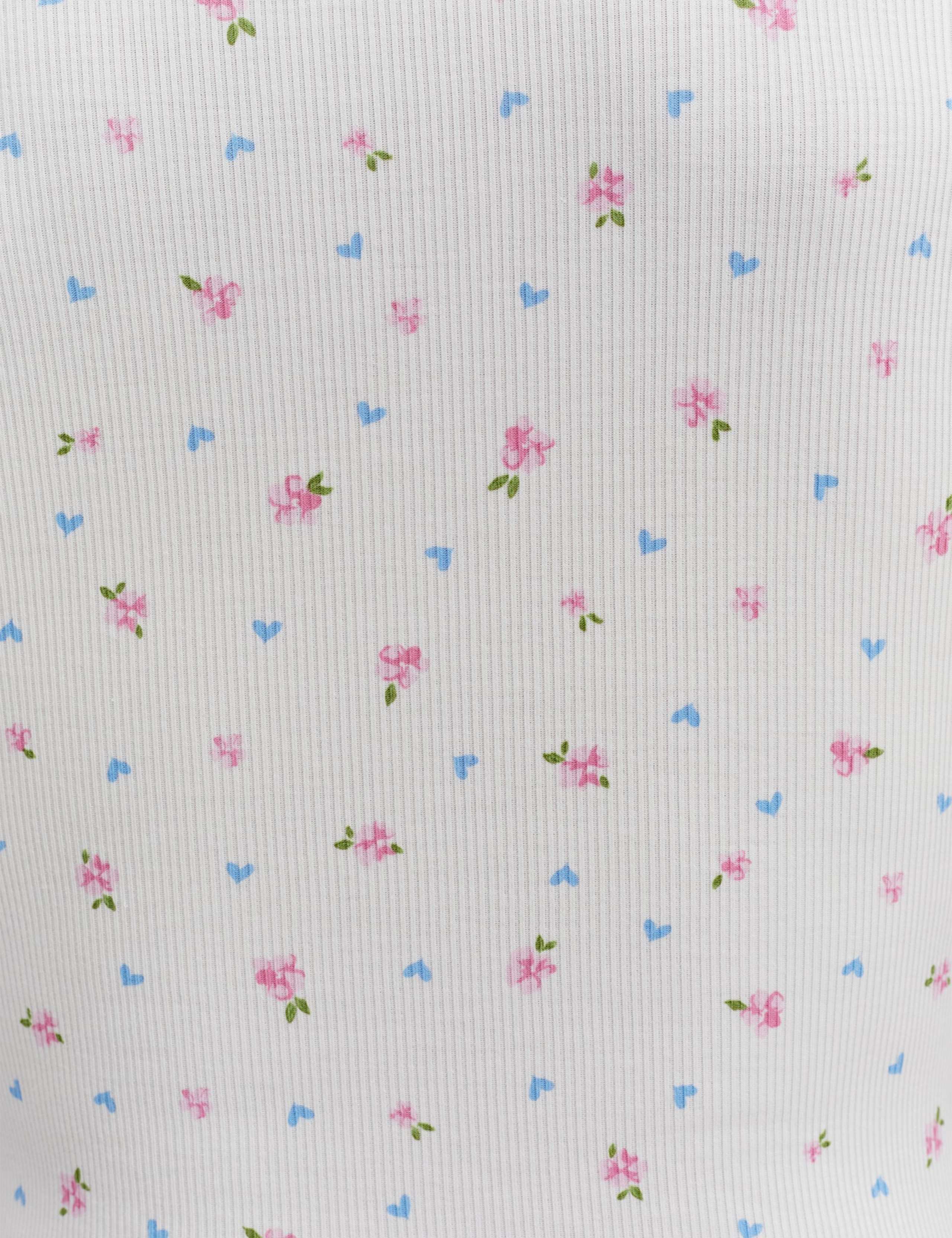 Modal Rich Heart & Floral Pyjamas in a Bag 5 of 5