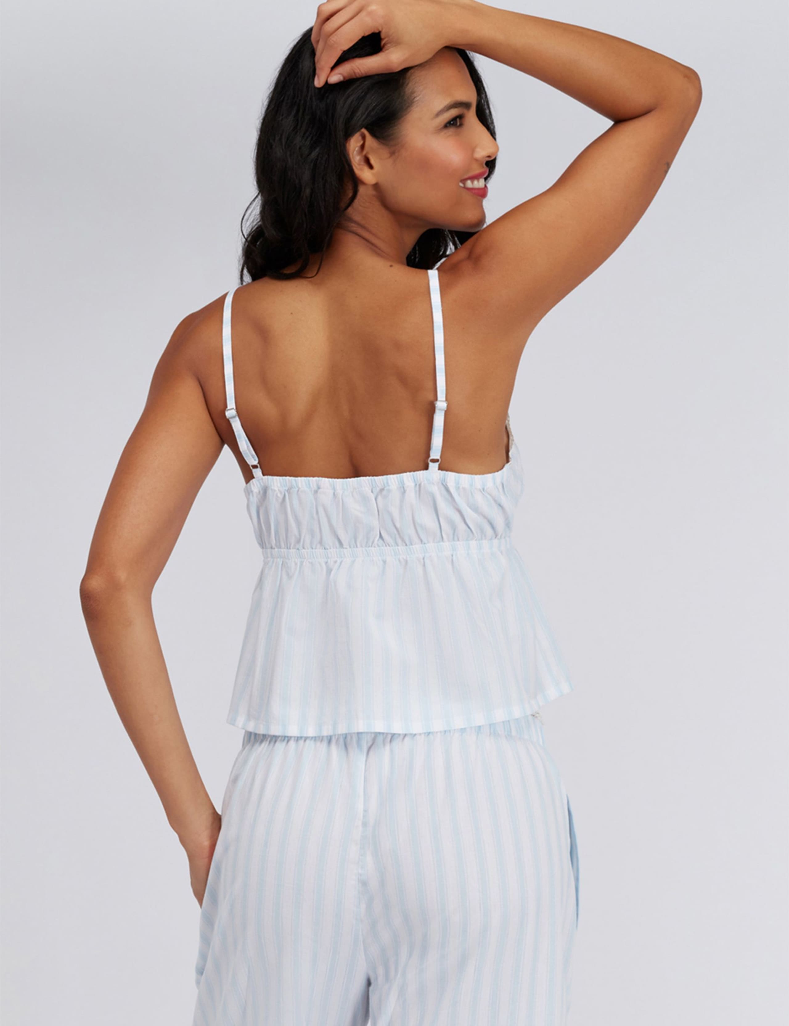 Pure Cotton Strappy Striped Pyjamas in a Bag 6 of 6