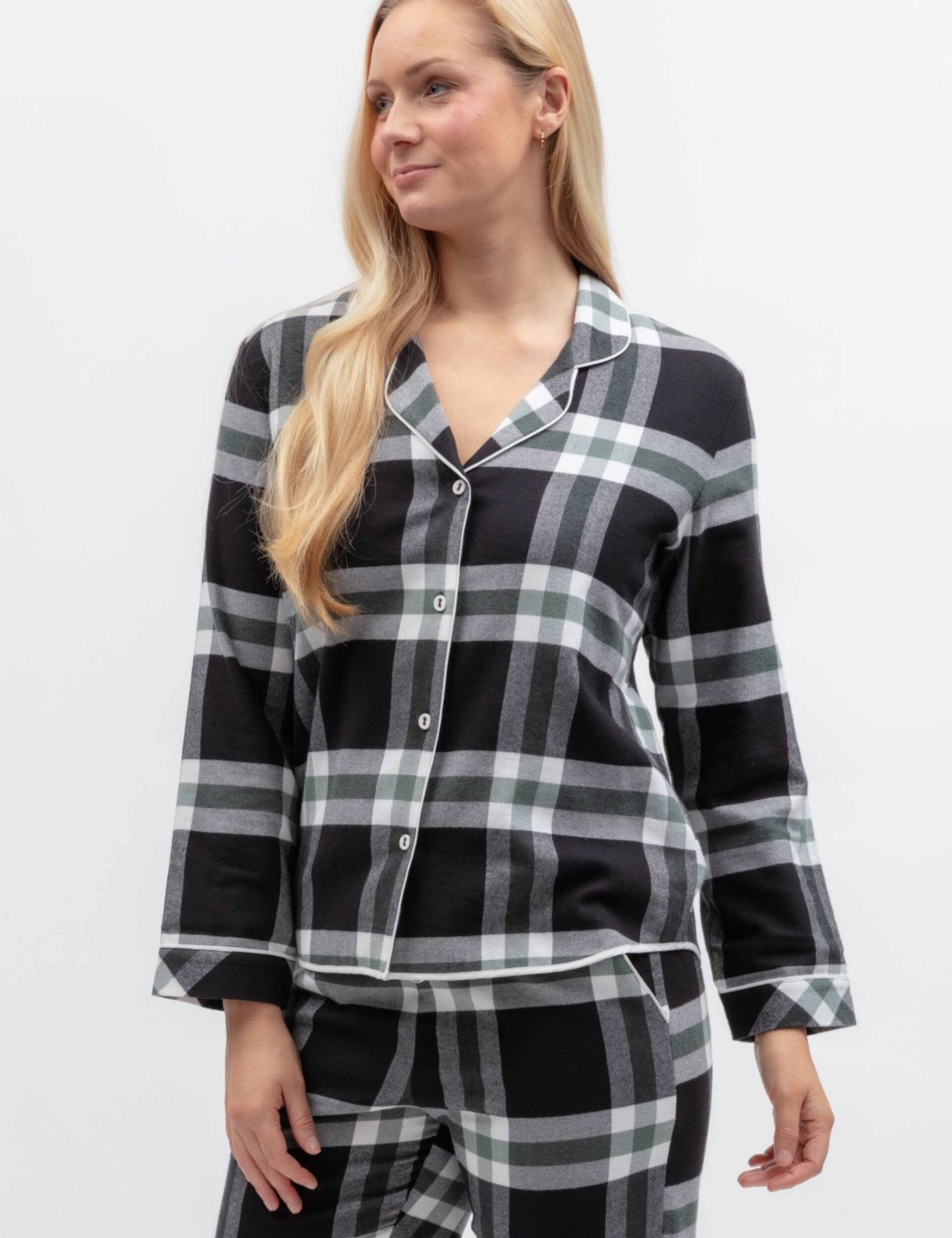 Family Christmas Pure Cotton Checked Pyjama Top 1 of 5