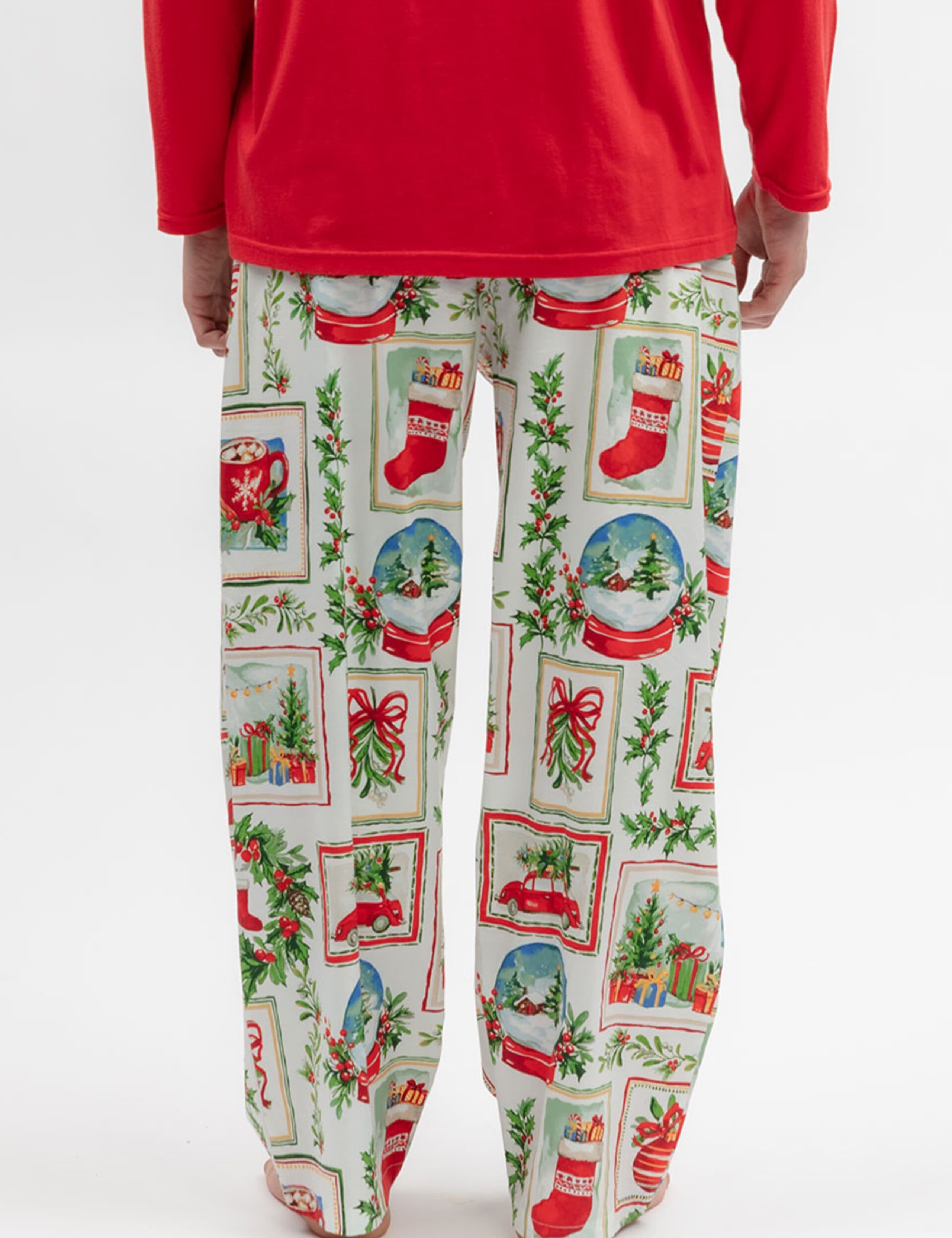 Cotton Modal Family Christmas Postcard Pyjama Bottoms 3 of 3