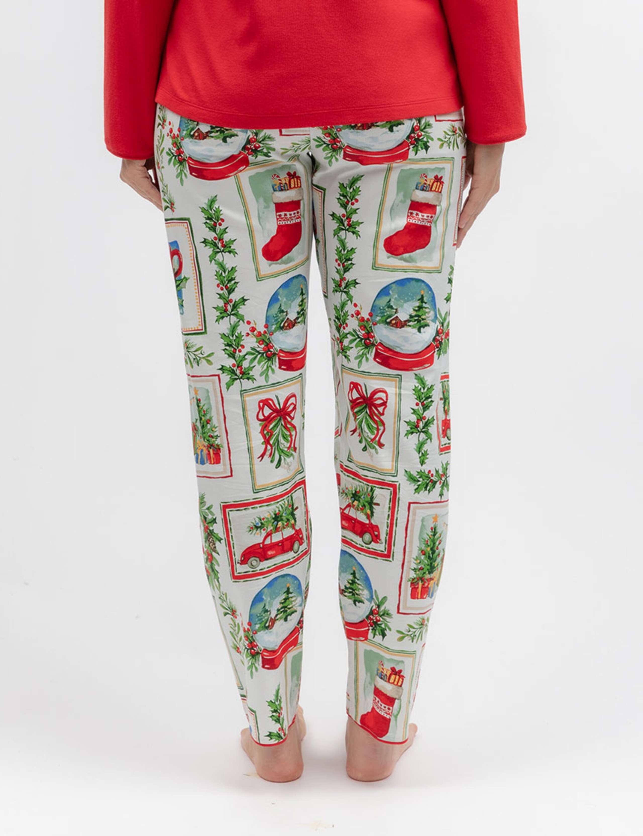 Cotton Modal Family Christmas Postcard Pyjama Bottoms 3 of 3