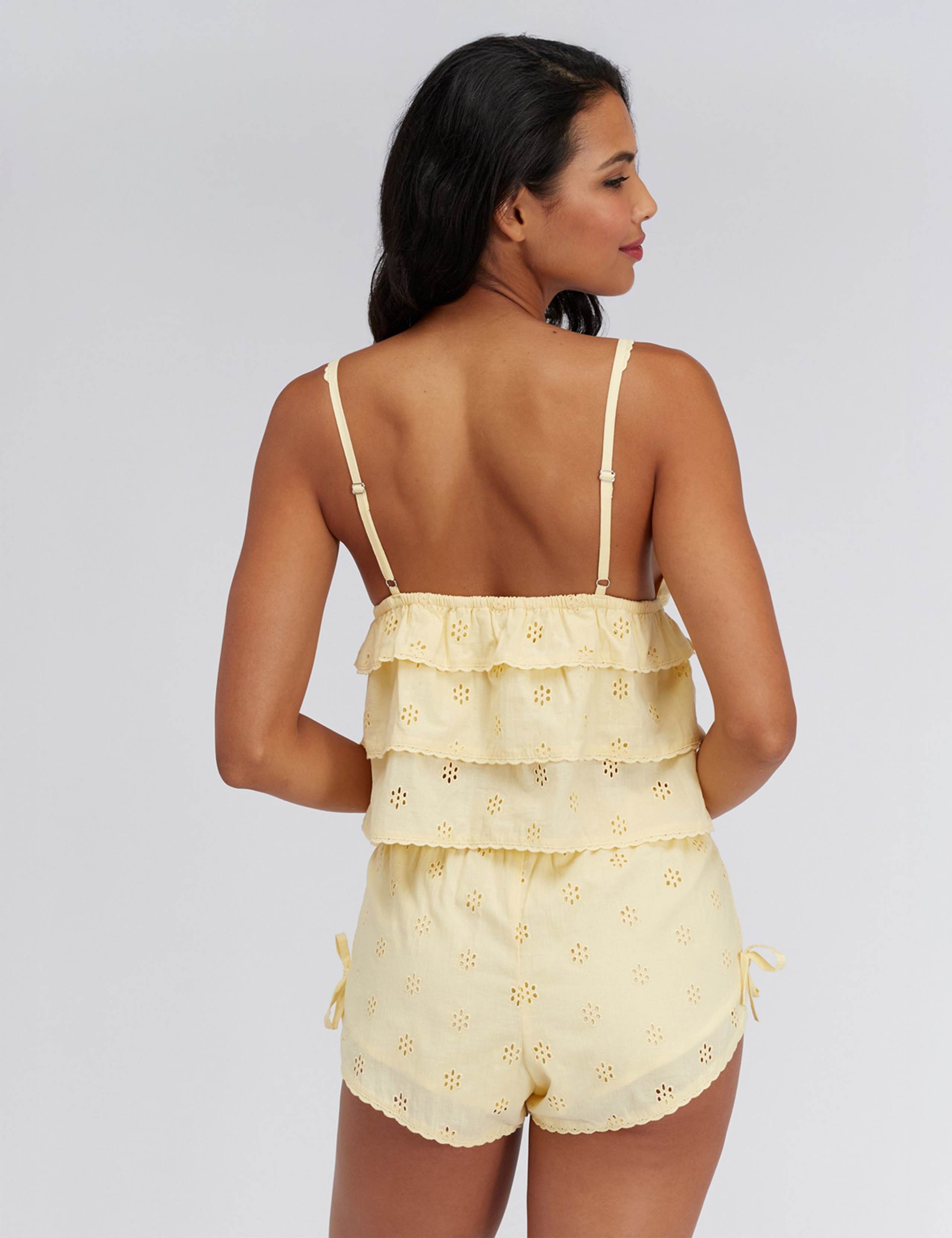 Pure Cotton Broderie Tiered Cami Shortie Set 7 of 7