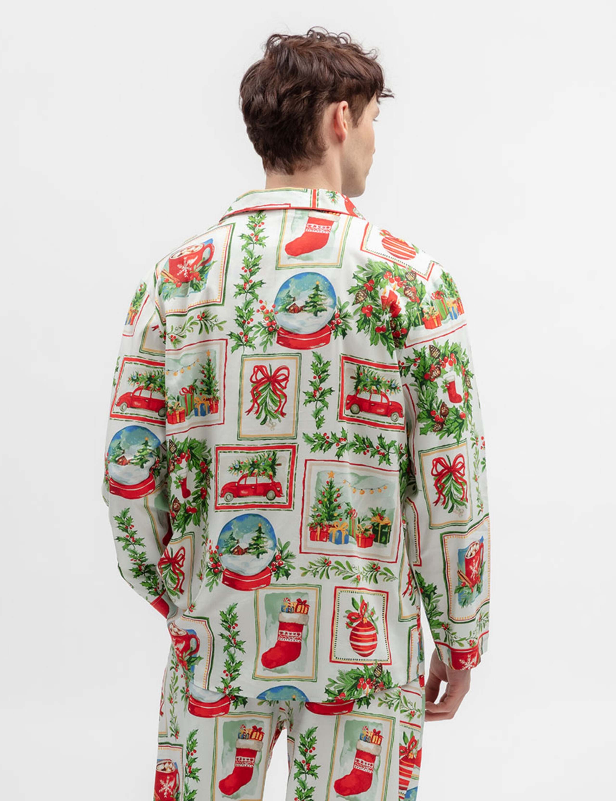 Cotton Modal Family Christmas Postcard Pyjama Top 3 of 3