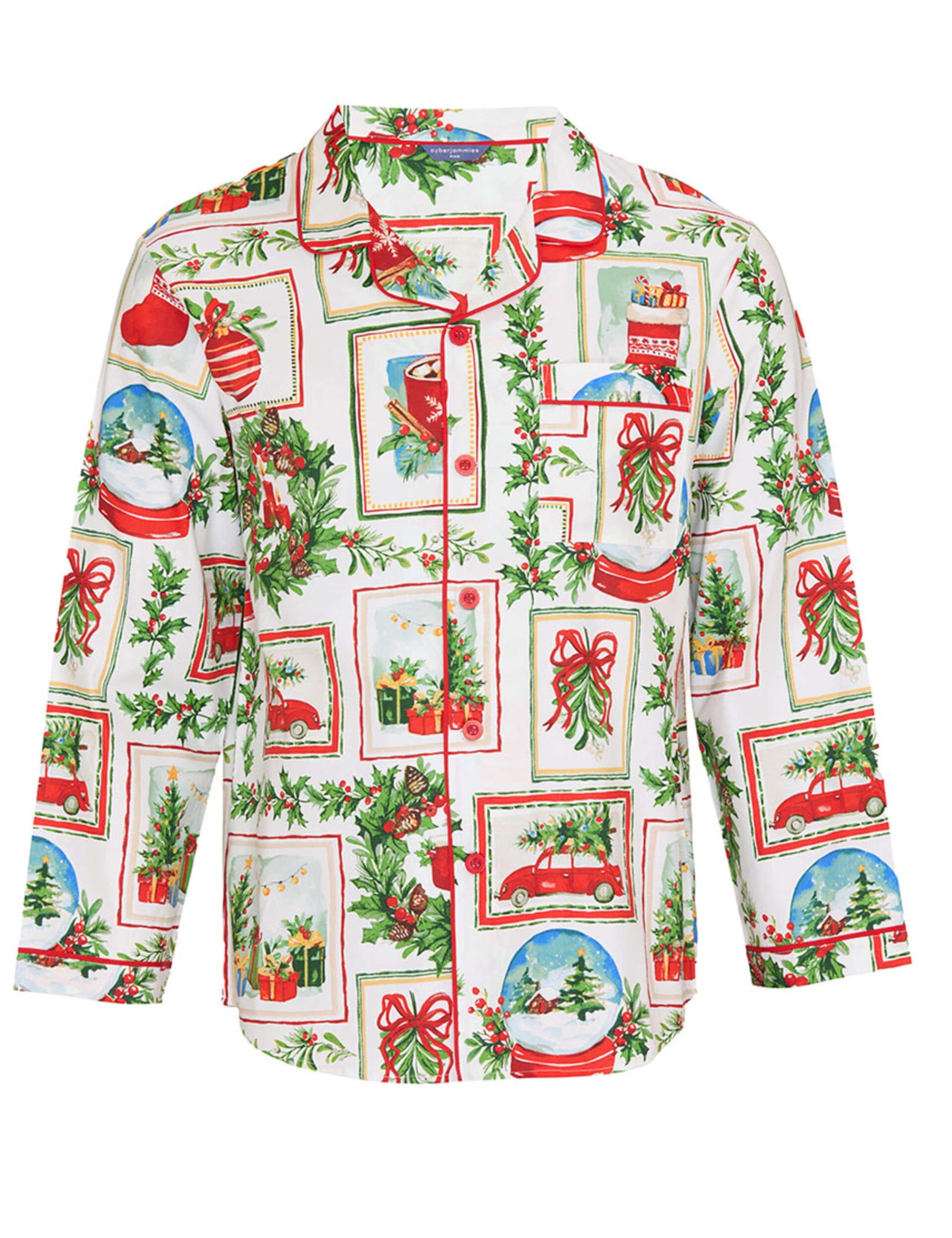 Cotton Modal Family Christmas Postcard Pyjama Top 2 of 3