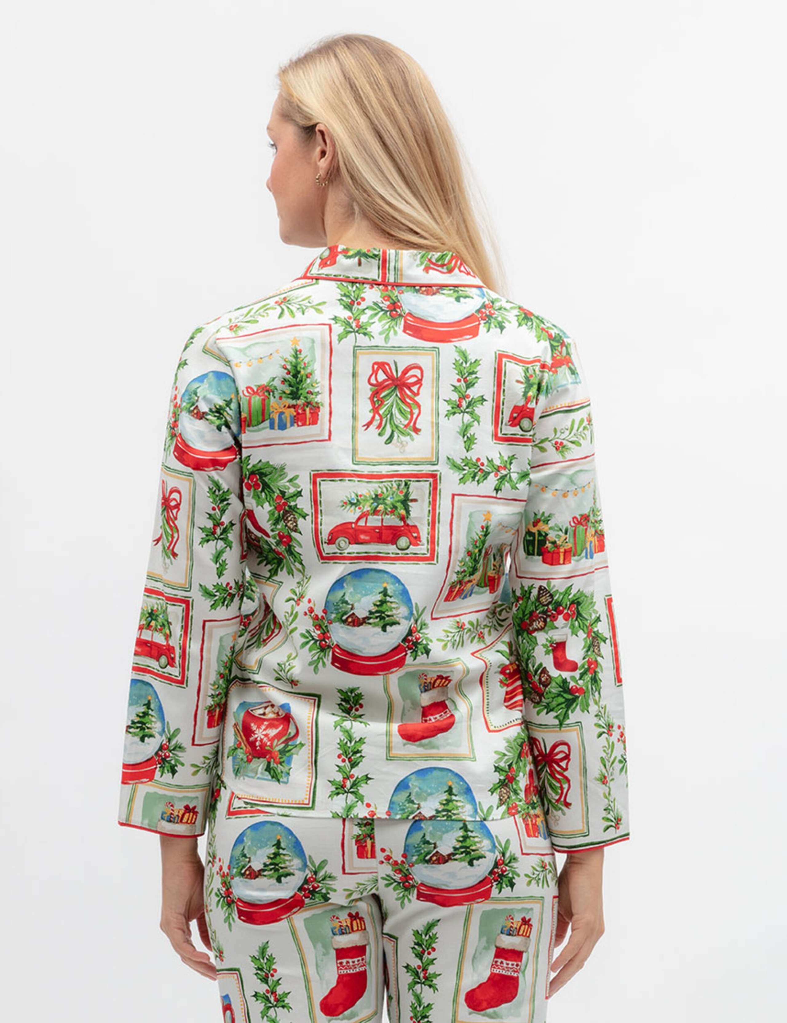 Cotton Modal Family Christmas Postcard Pyjama Top 3 of 3