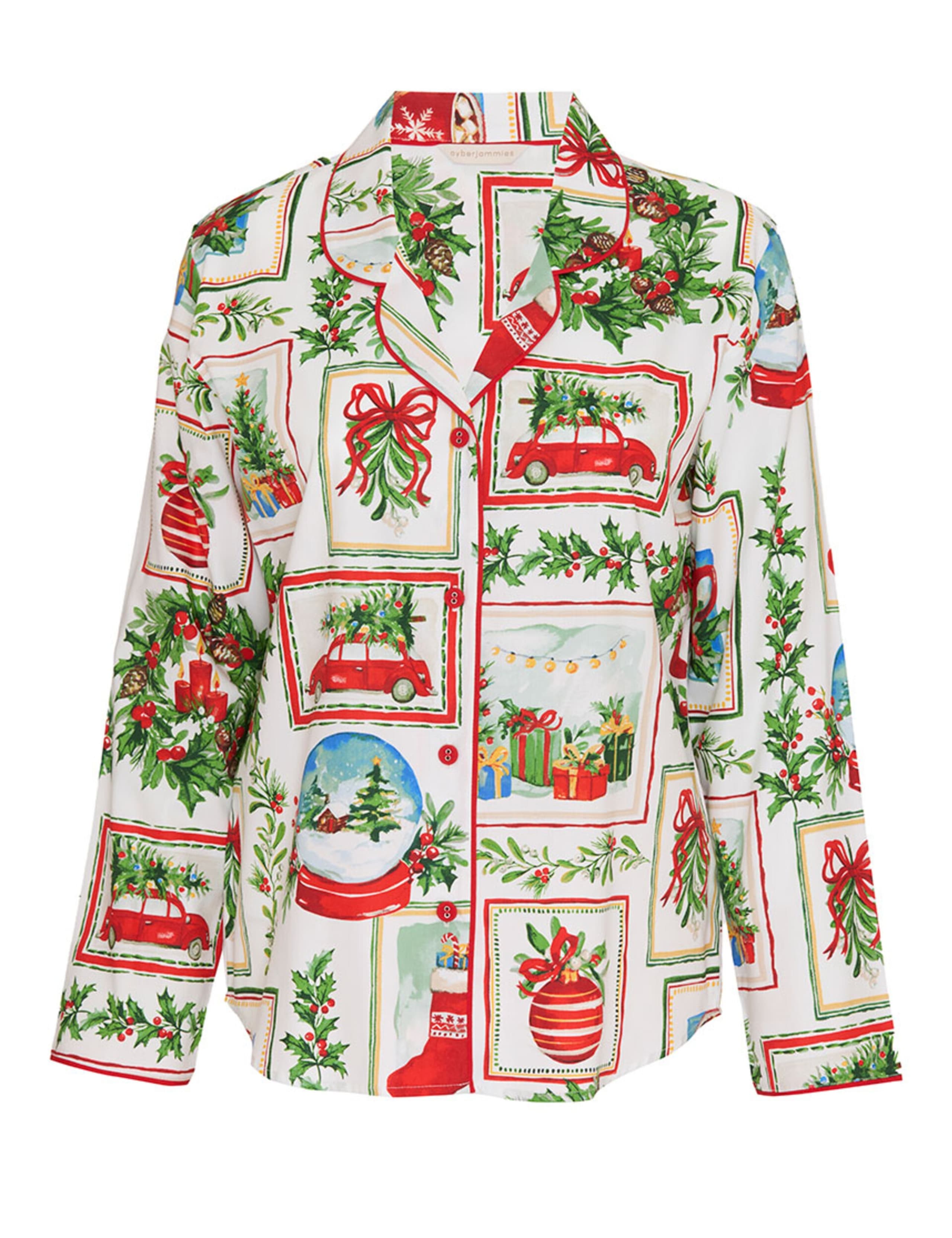 Cotton Modal Family Christmas Postcard Pyjama Top 2 of 3