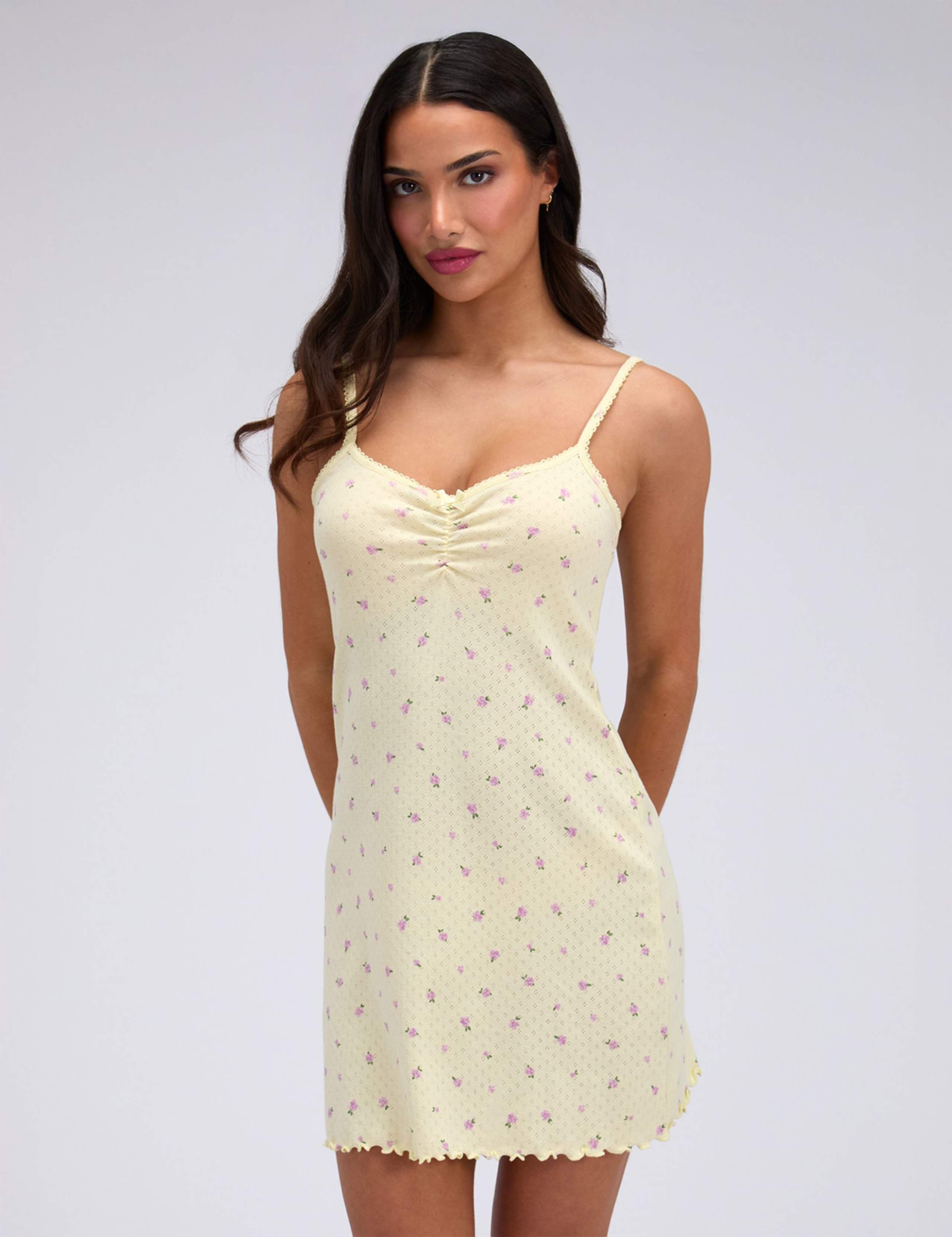 Meadow Cotton Blend Strappy Floral Nightdress 1 of 6