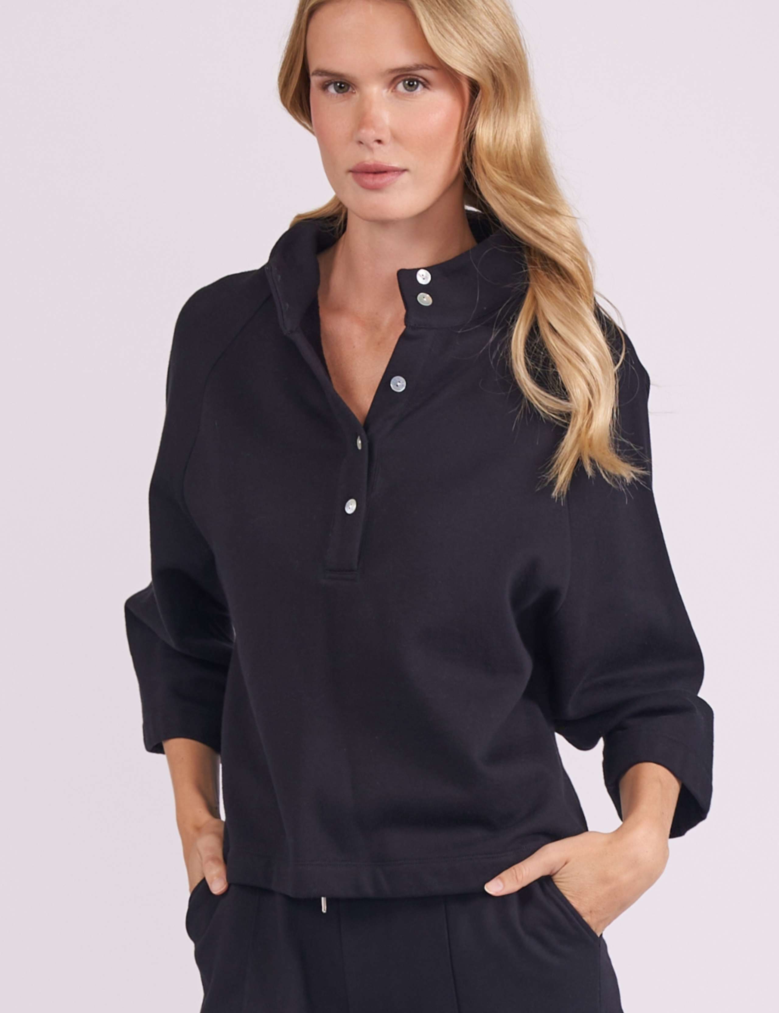 Cotton Modal Half Button Sweatshirt 3 of 4