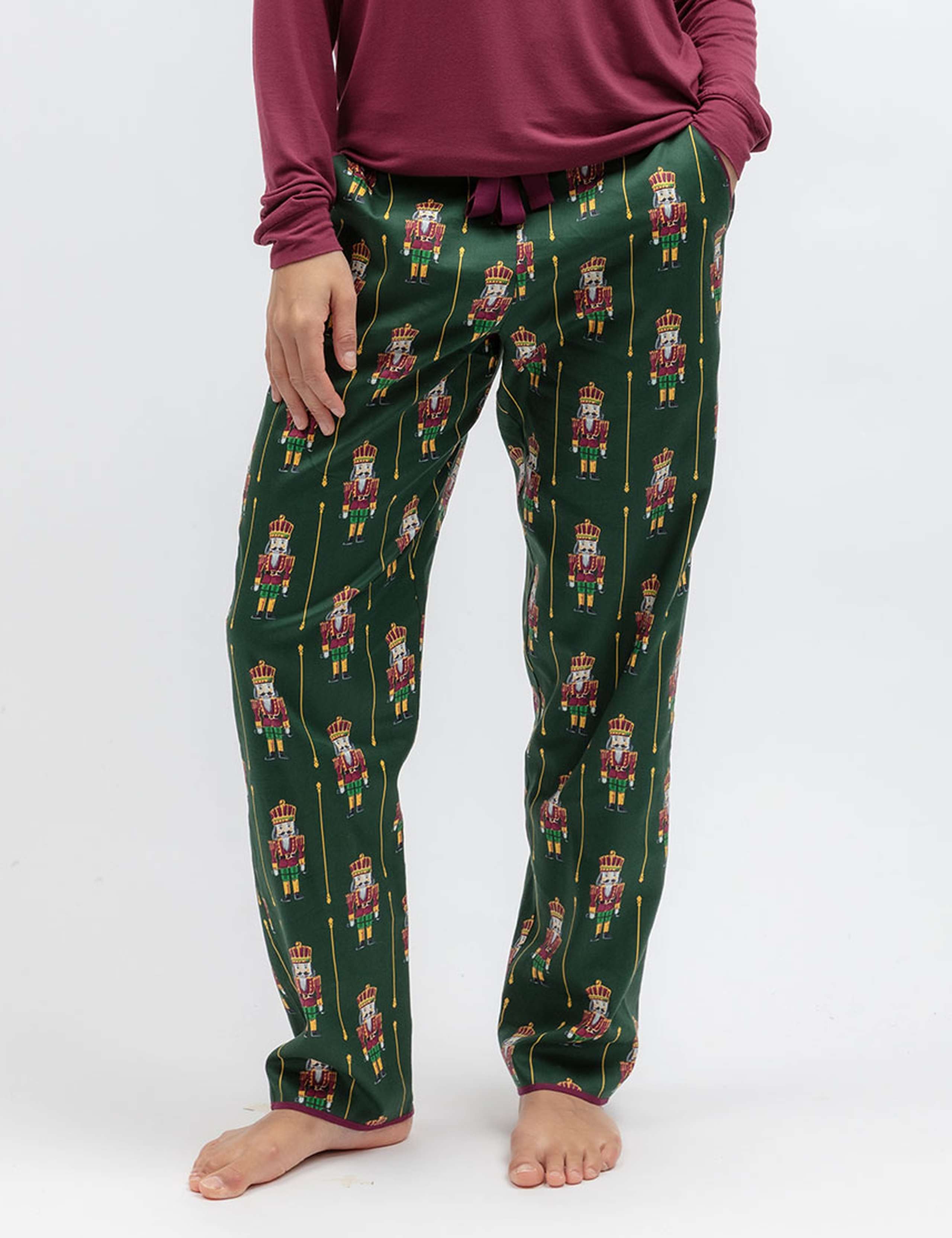 Cotton Modal Nutcracker Print Pyjama Bottoms 1 of 3
