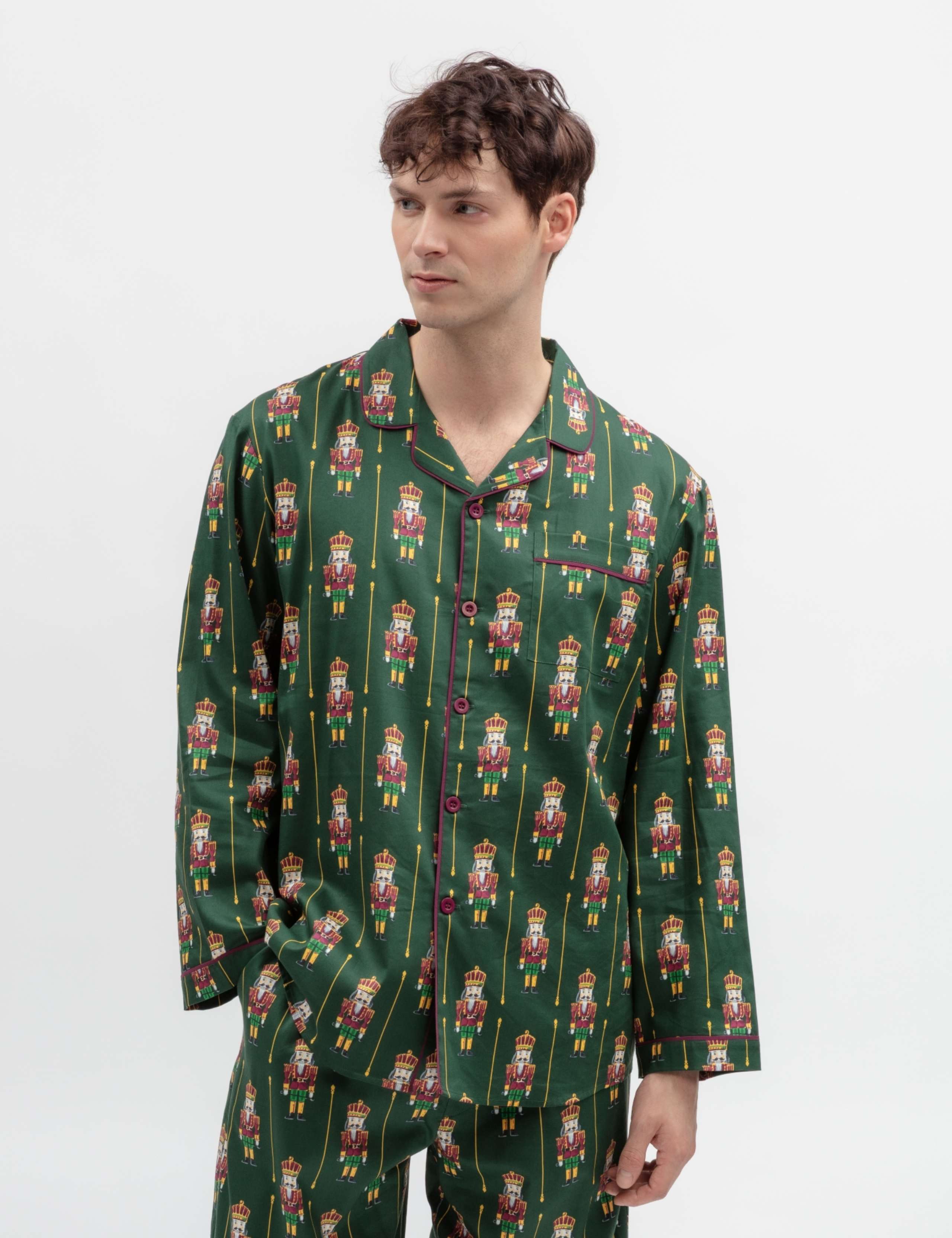 Family Christmas Cotton Modal Nutcracker Print Pyjama Top 1 of 4