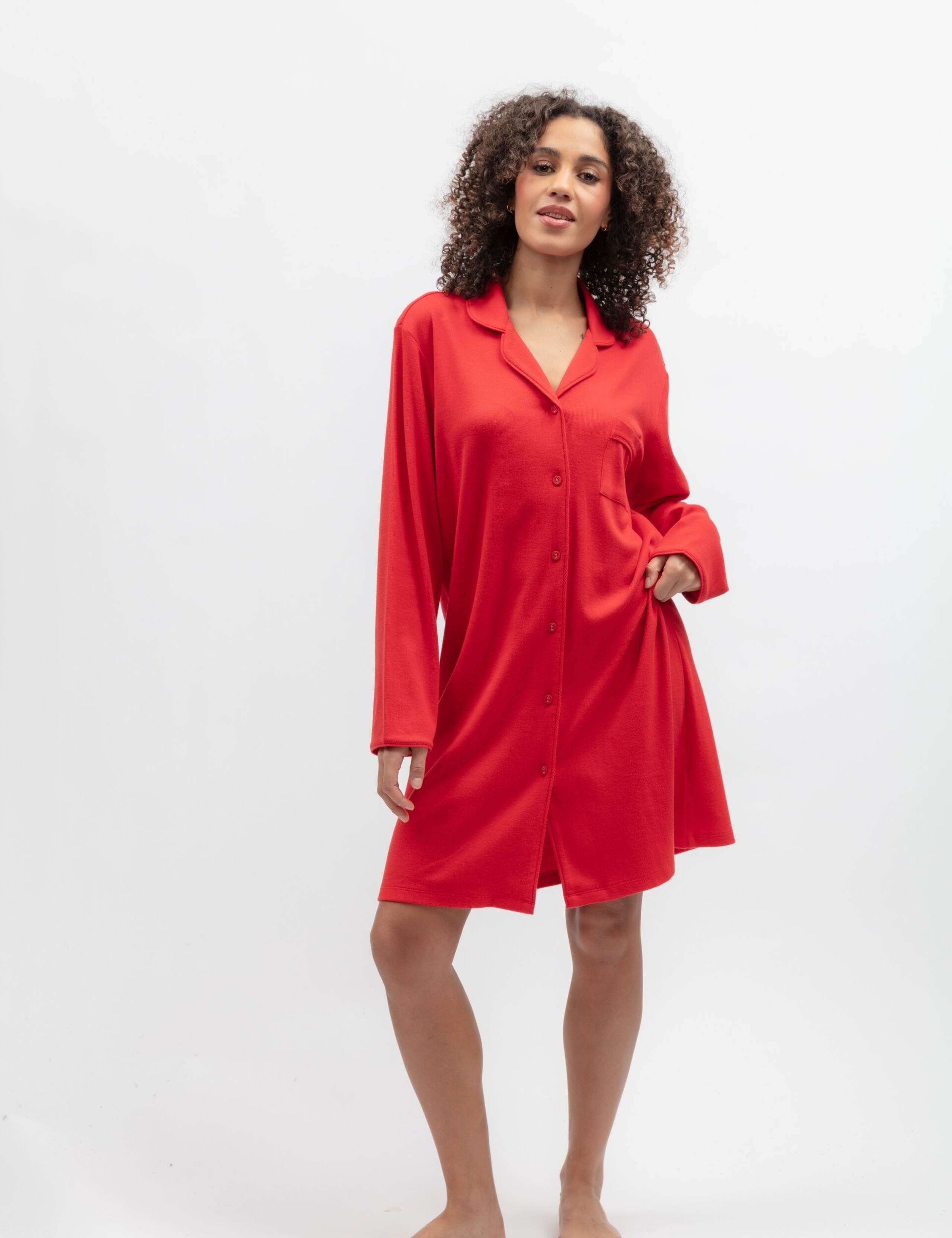 Cotton Modal Ribbed Nightshirt 1 of 3