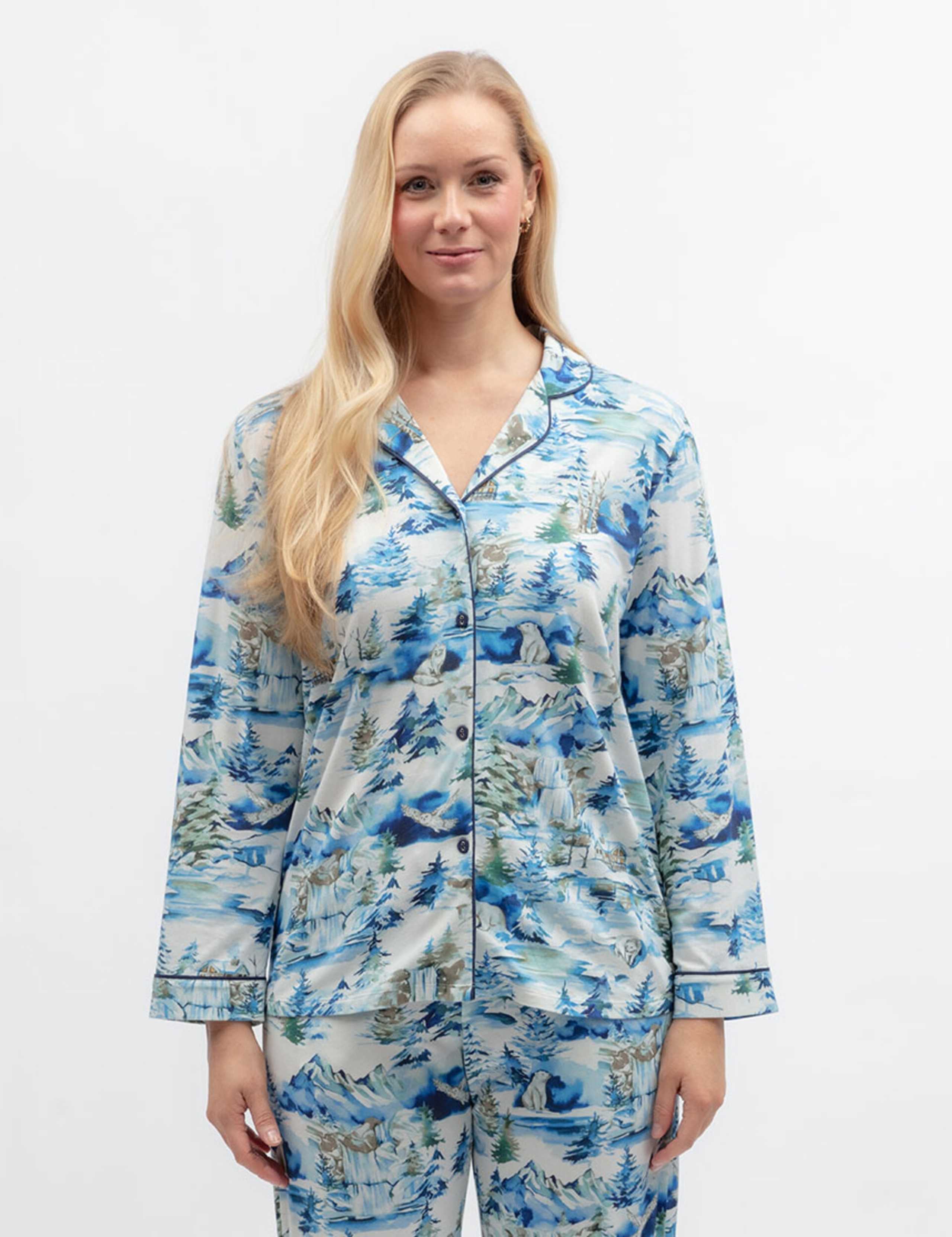 Cotton Modal Winterscape Family Christmas Pyjama Top 3 of 4