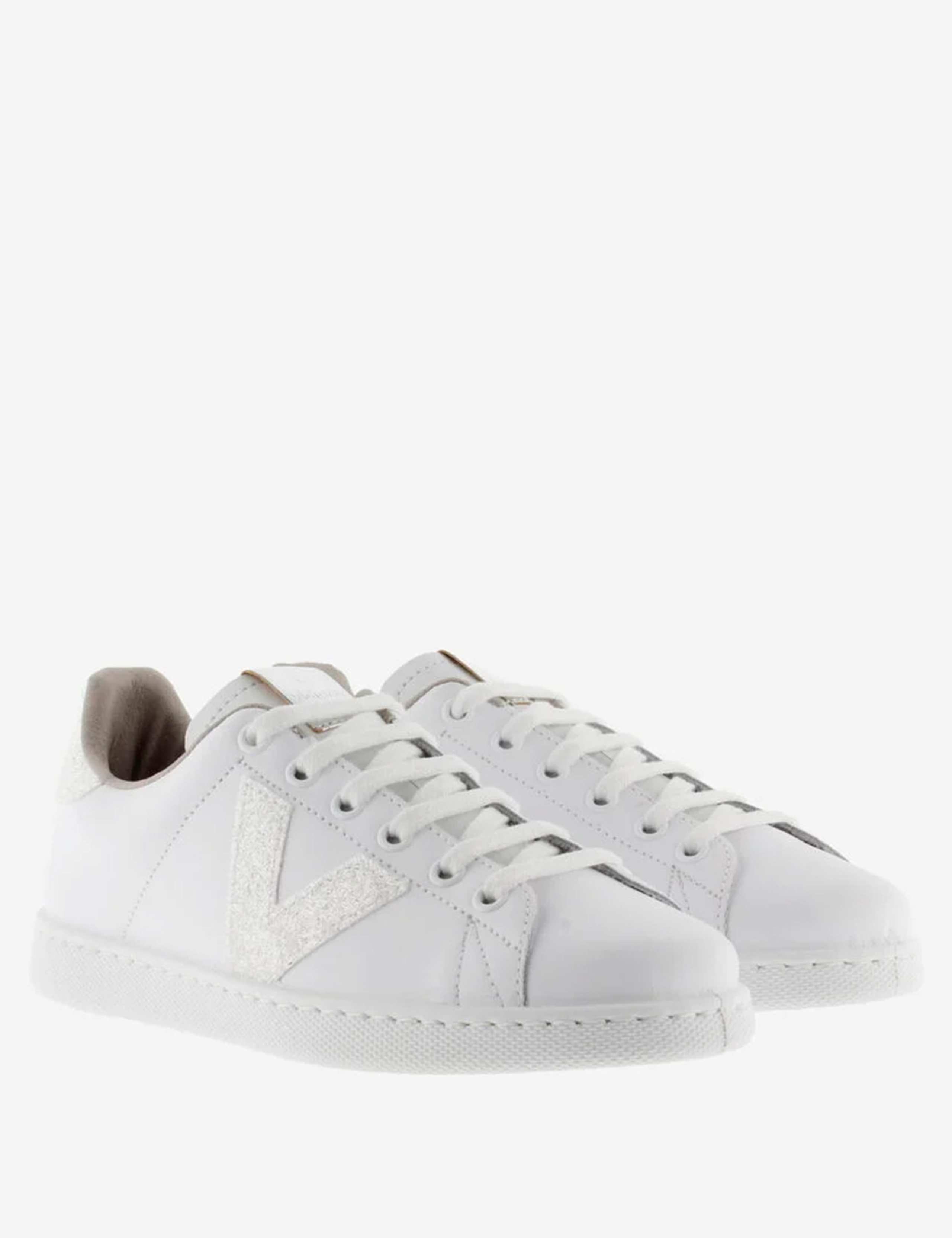 Tenis Glitter Leather Lace-Up Trainers 2 of 5
