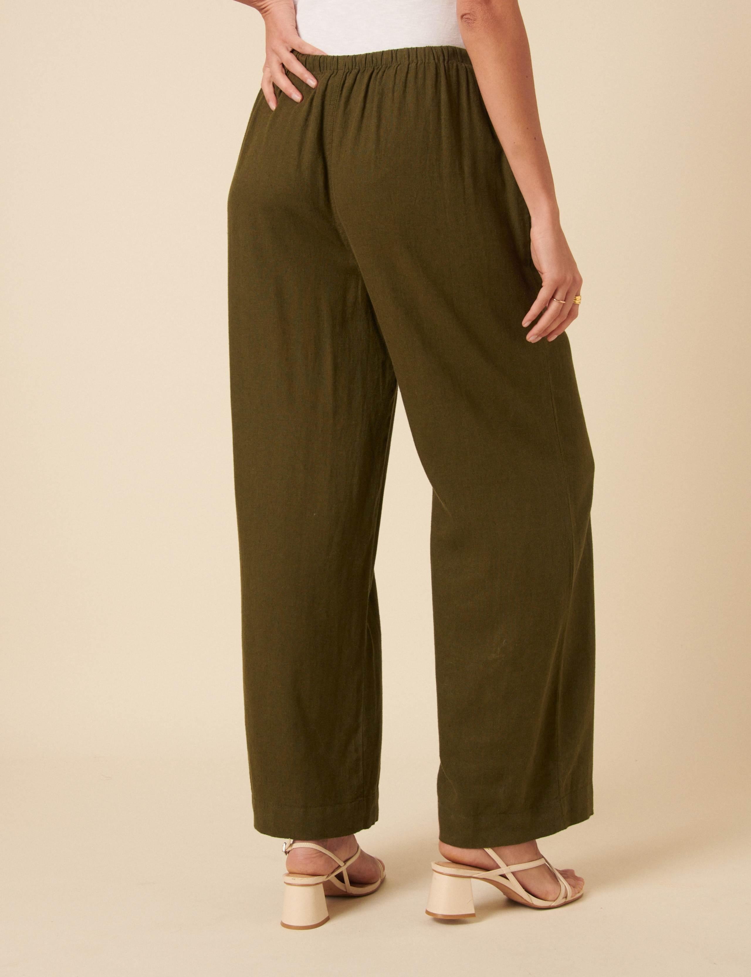 Linen Rich Relaxed Wide Leg Trousers 4 of 5