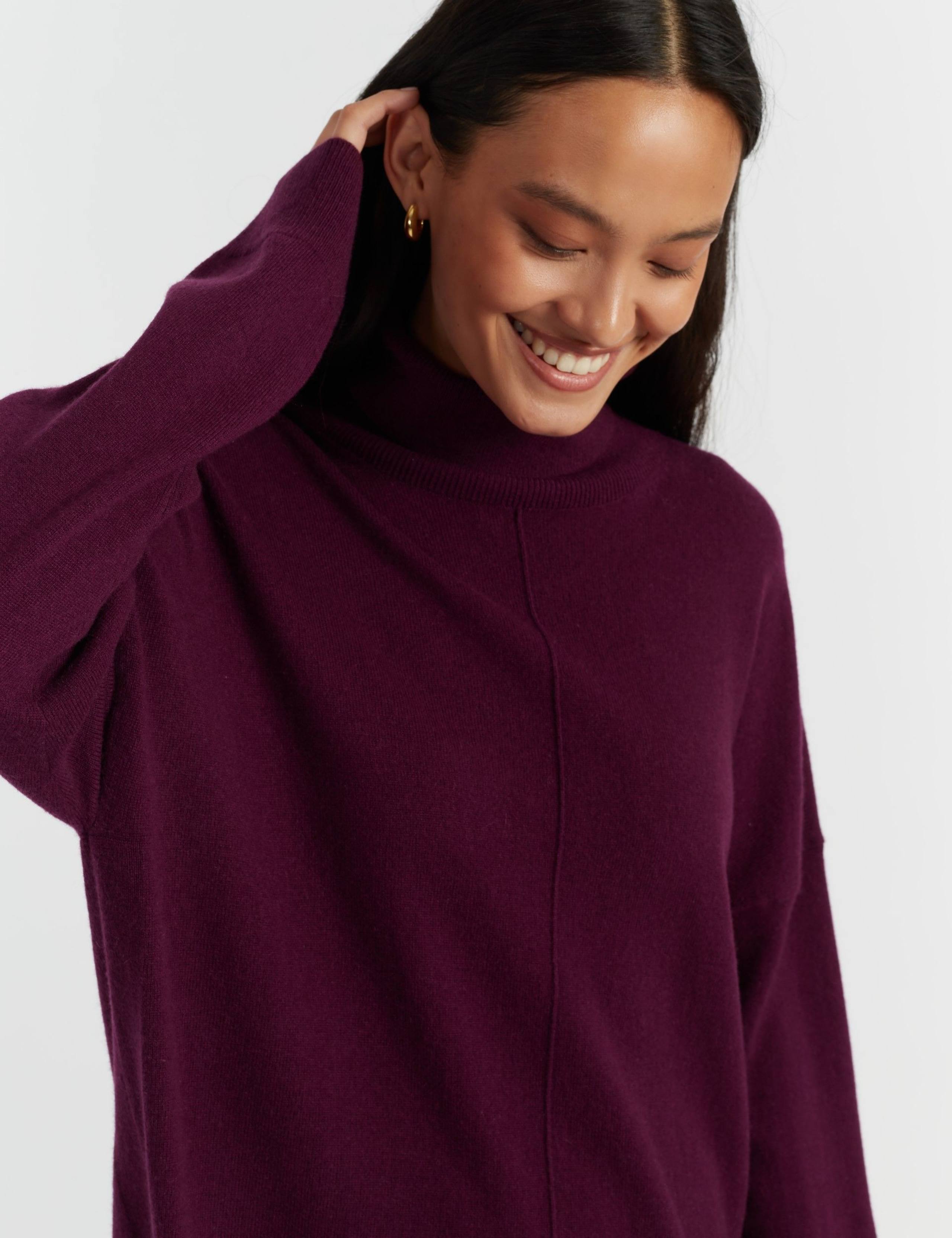 Wool Rich with Cashmere Roll Neck Relaxed Jumper 4 of 4