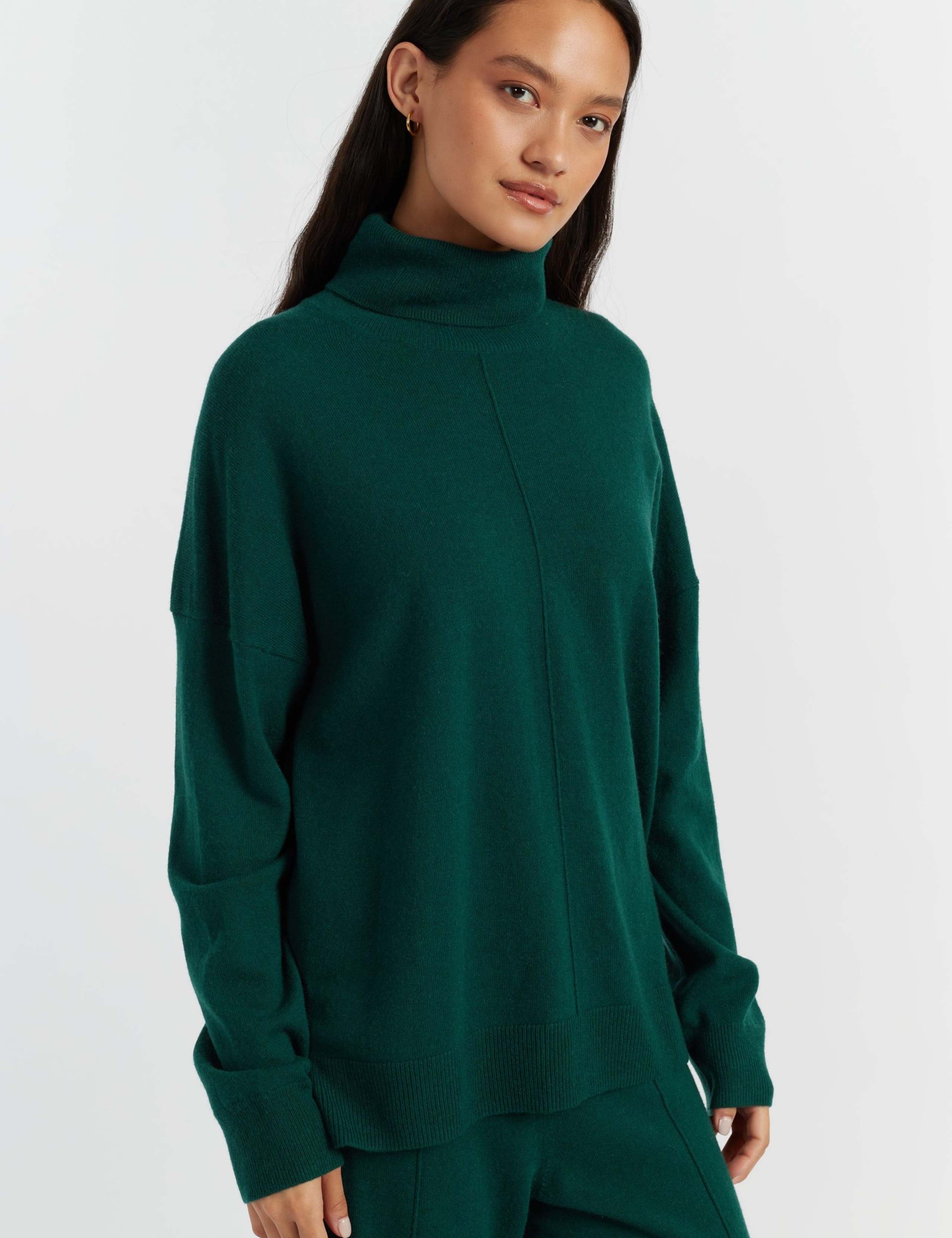 Wool Rich with Cashmere Roll Neck Relaxed Jumper 4 of 4