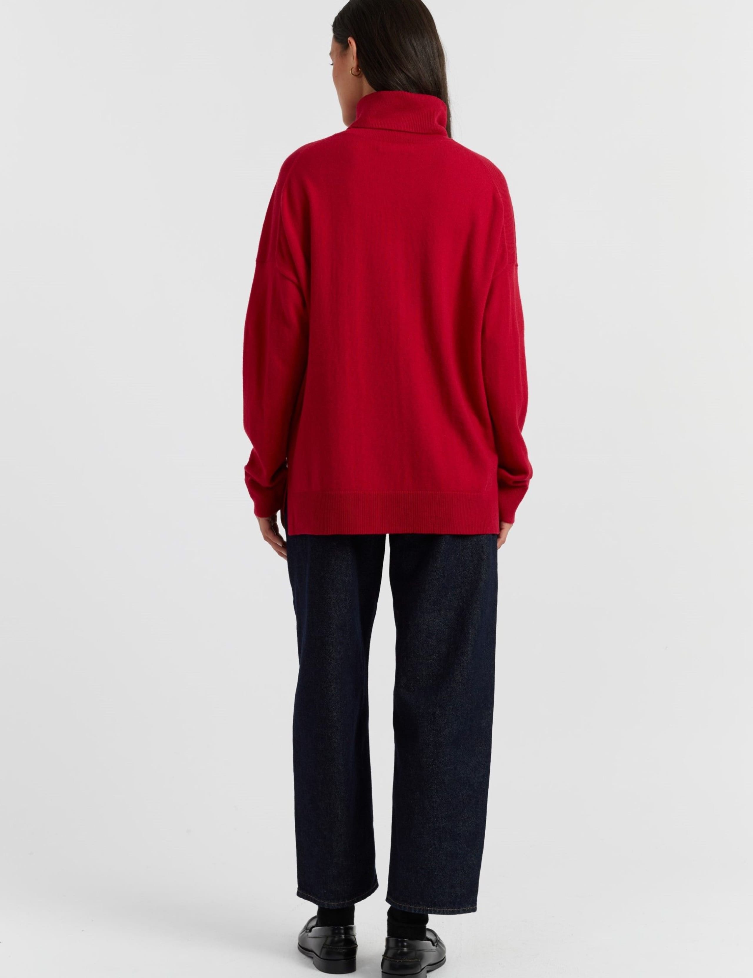 Wool Rich with Cashmere Roll Neck Relaxed Jumper 3 of 4