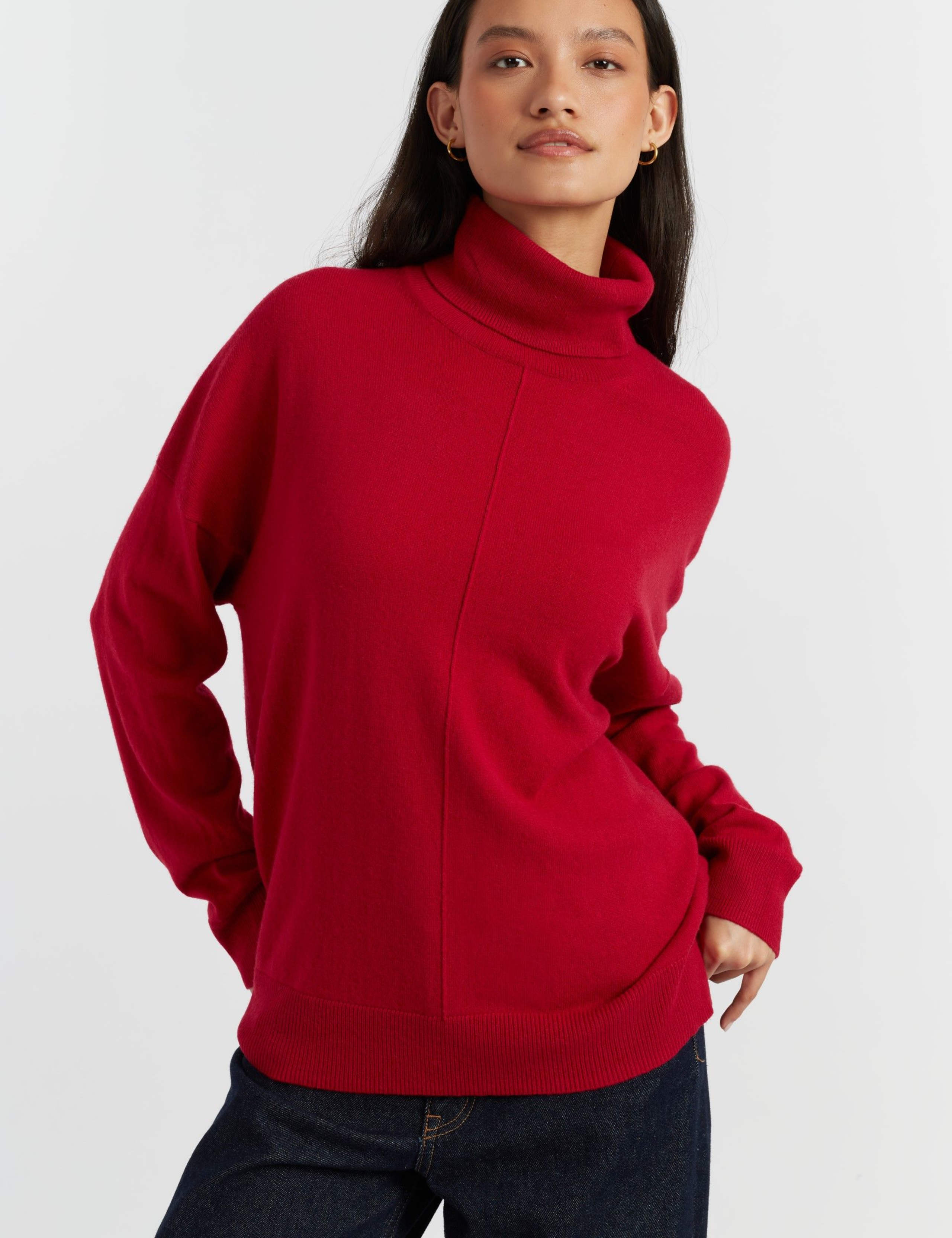 Wool Rich with Cashmere Roll Neck Relaxed Jumper 4 of 4