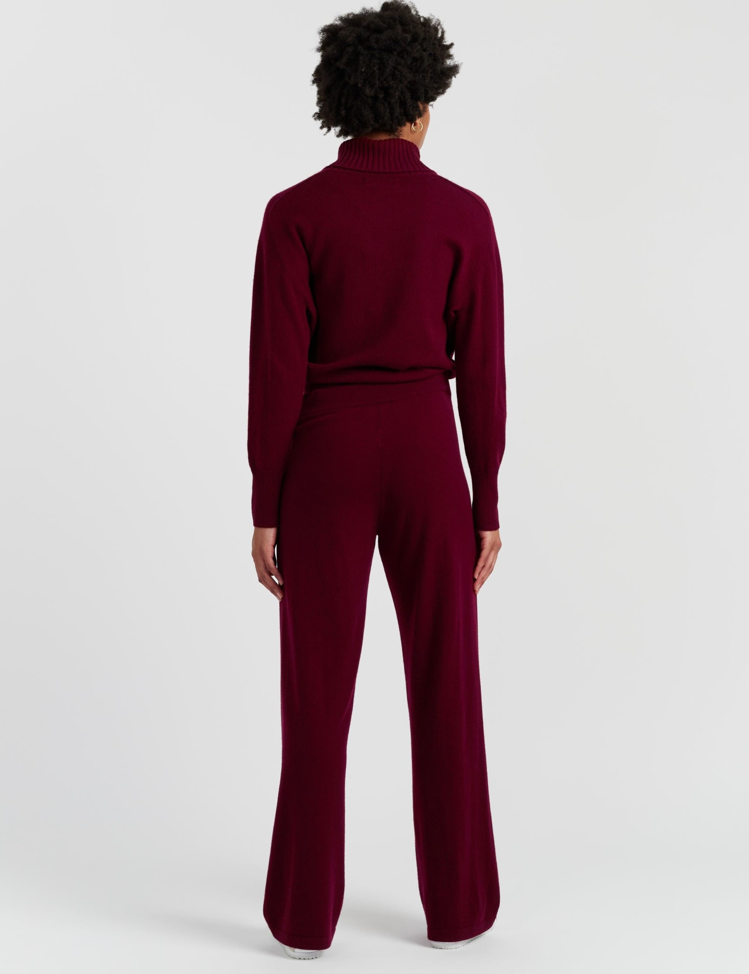 Wool Rich Wide Leg Relaxed Joggers with Cashmere 3 of 4