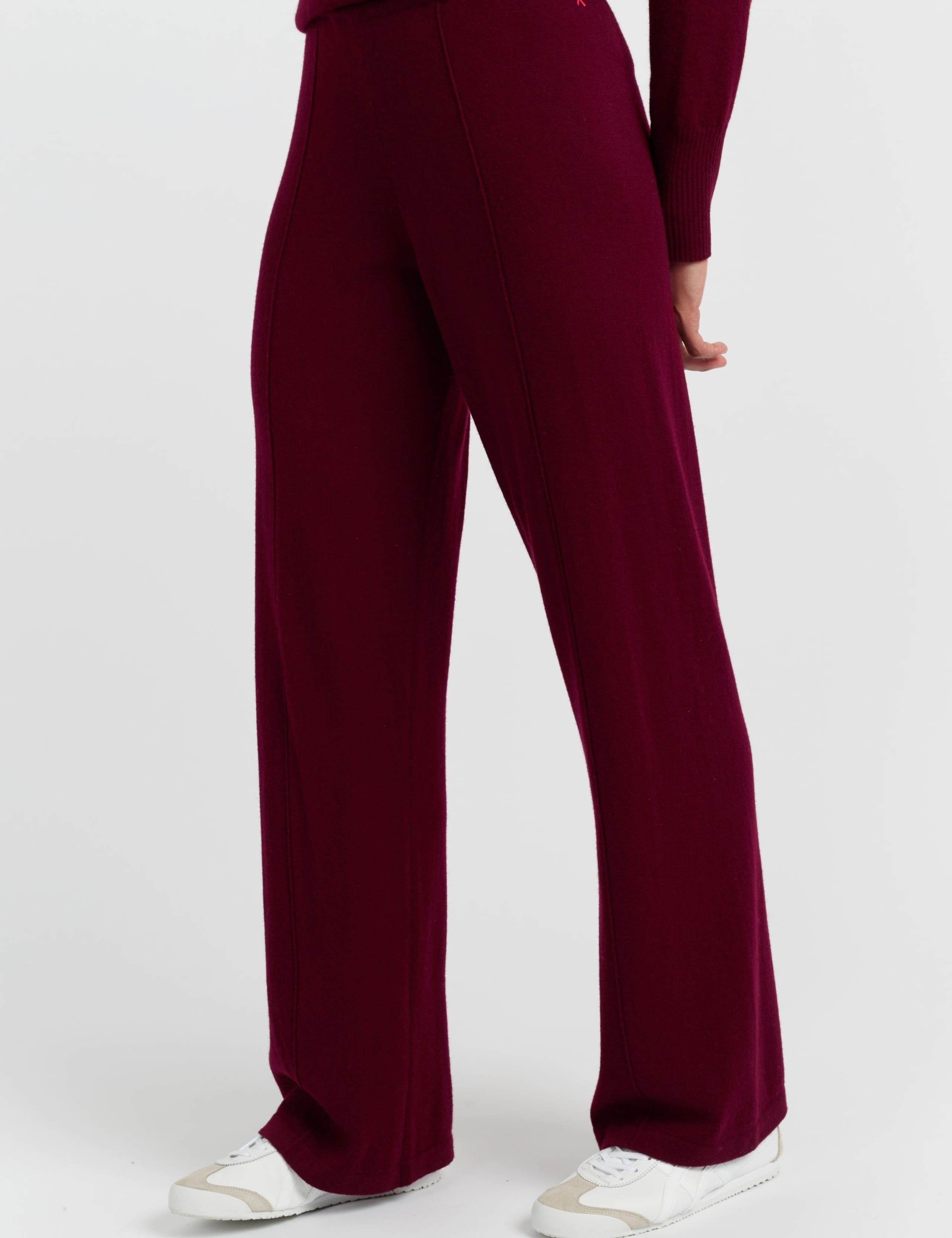 Wool Rich Wide Leg Relaxed Joggers with Cashmere 4 of 4