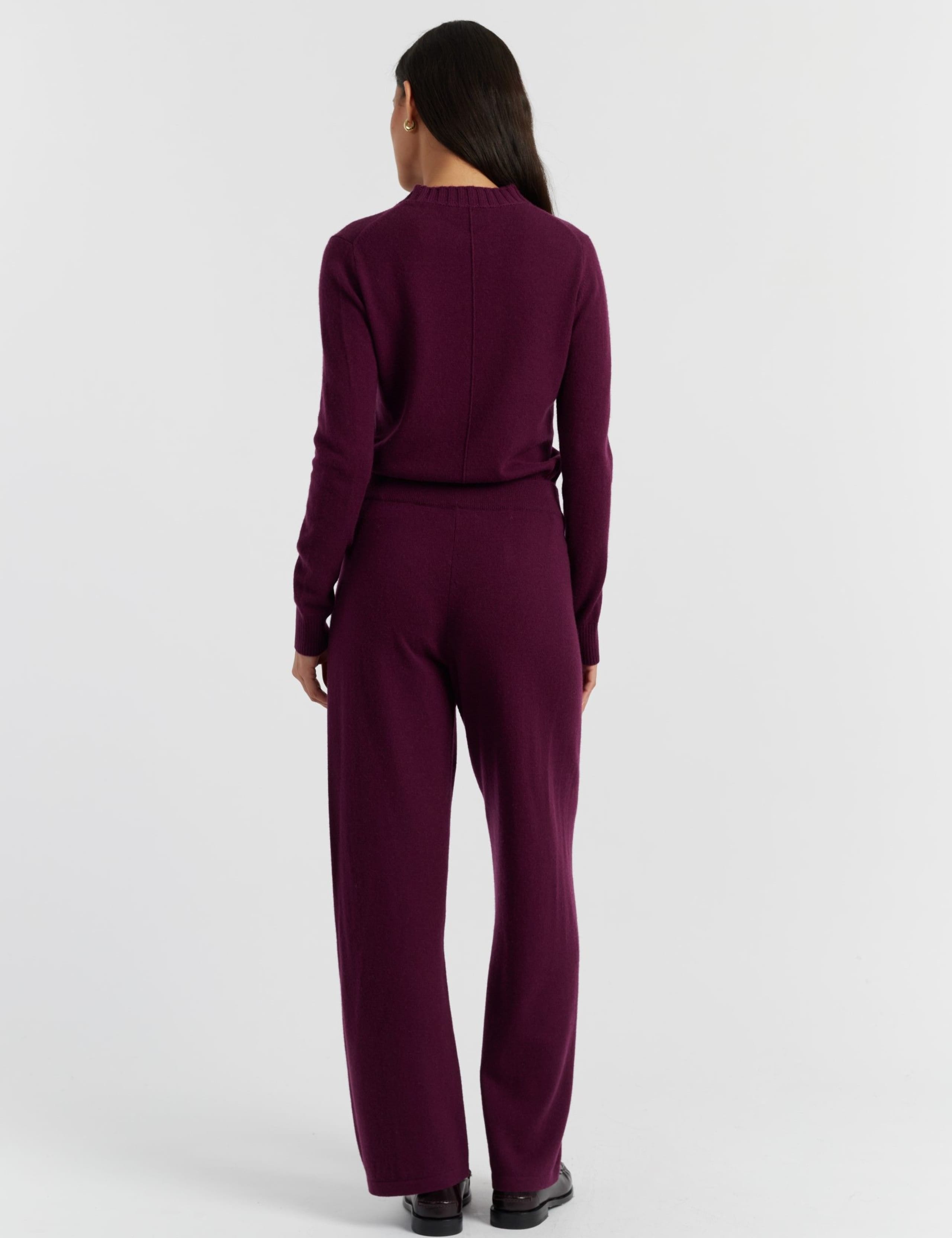 Wool Rich Wide Leg Relaxed Joggers with Cashmere 3 of 4