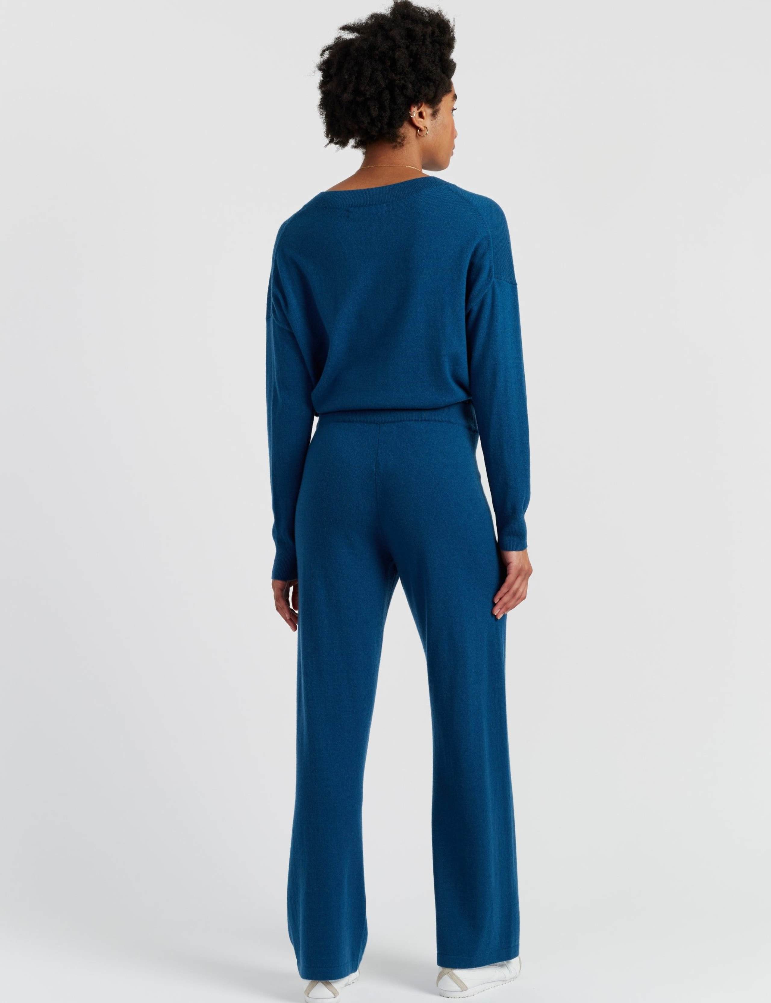 Wool Rich Wide Leg Relaxed Joggers with Cashmere 3 of 3