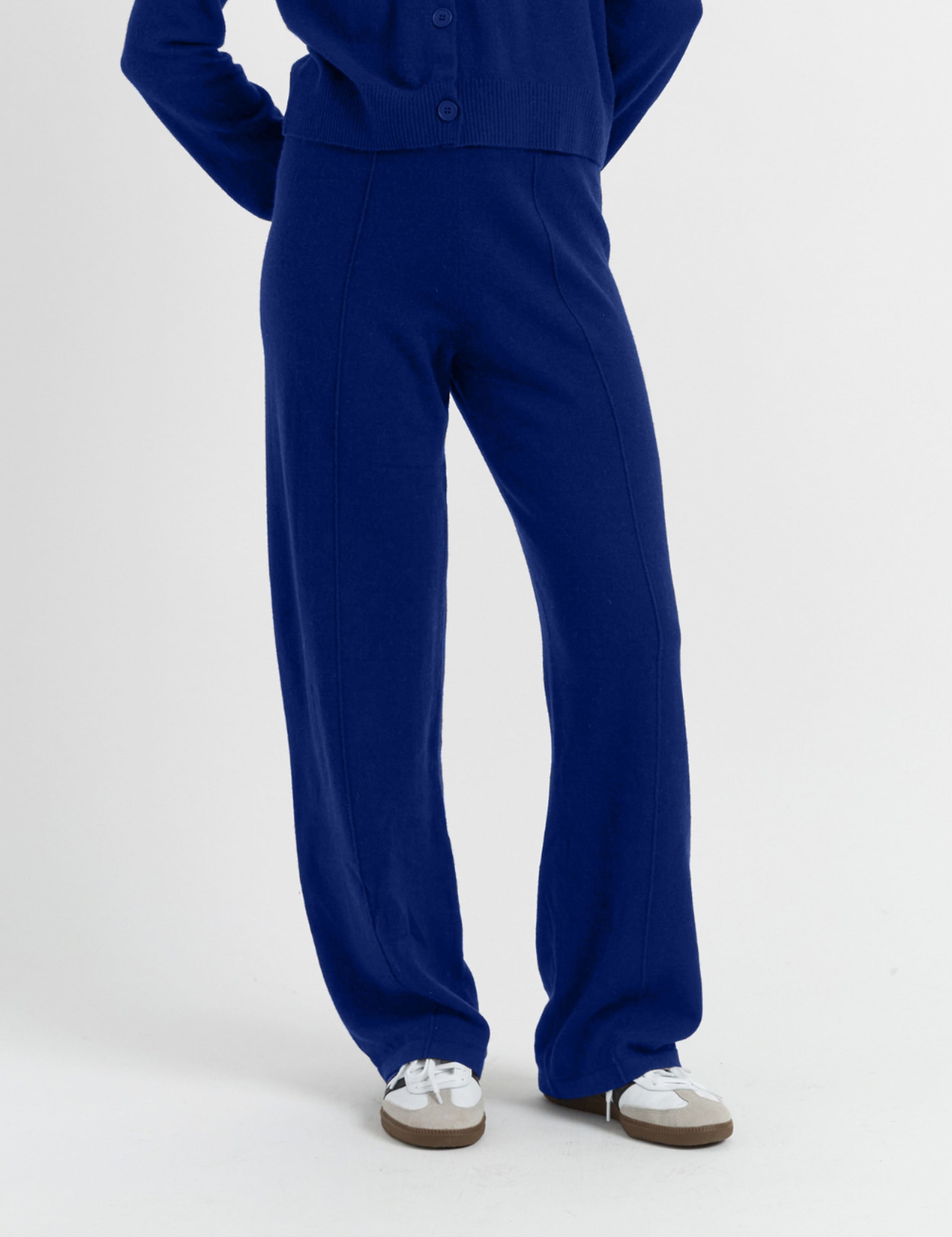 Wool Rich Wide Leg Relaxed Joggers with Cashmere 3 of 4