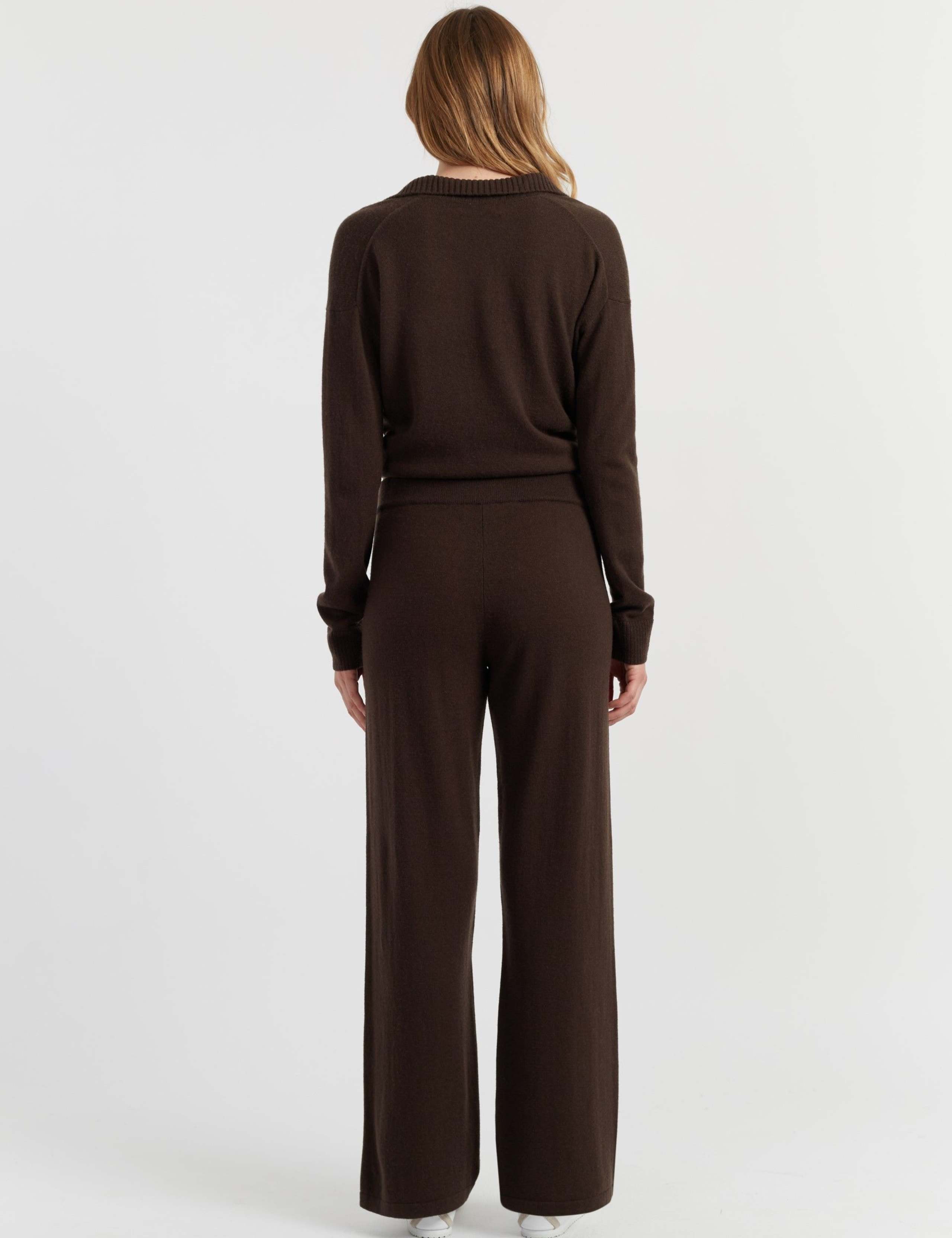 Wool Rich Wide Leg Relaxed Joggers with Cashmere 3 of 4