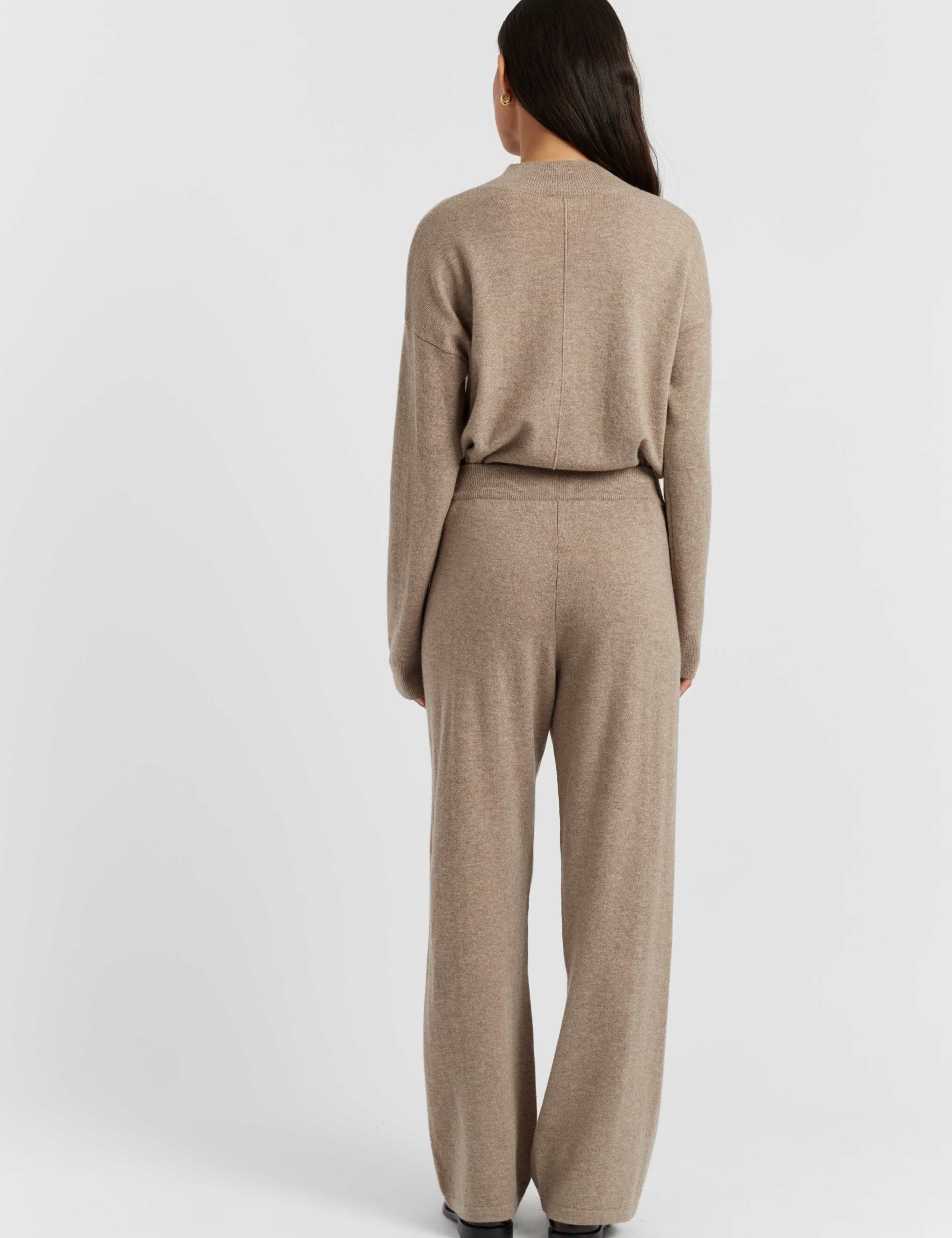 Wool Rich Wide Leg Relaxed Joggers with Cashmere 3 of 3