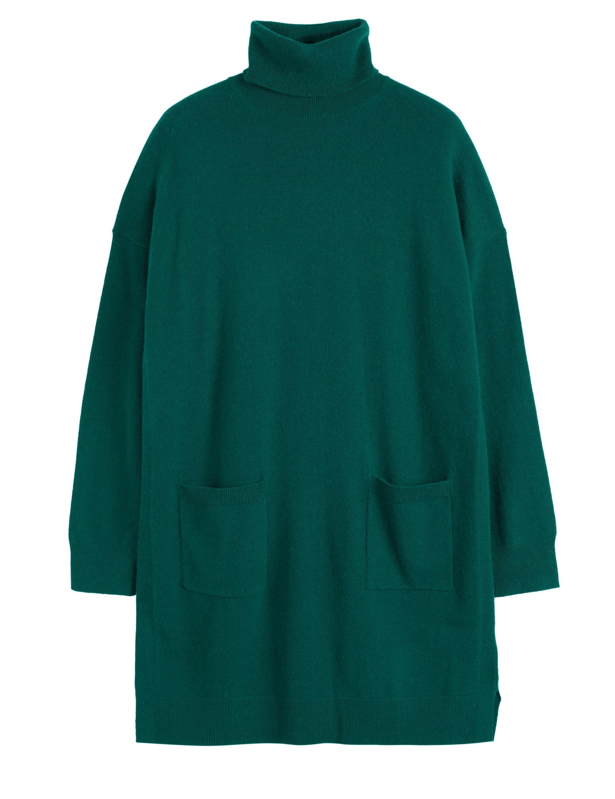 Wool Rich Knitted Roll Neck Mini Dress with Cashmere 2 of 4